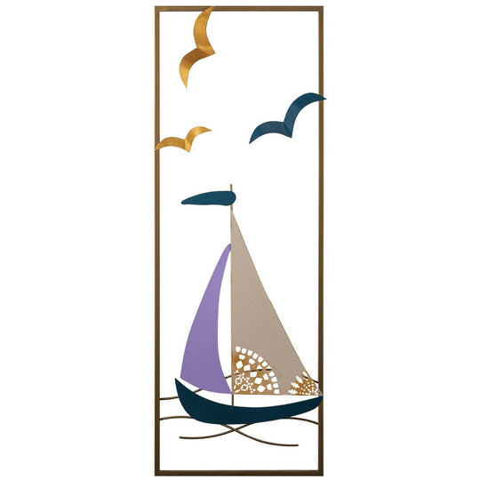 Decoratiune perete PORT DE CANNES - 2, multicolor, metal, 32x90 cm