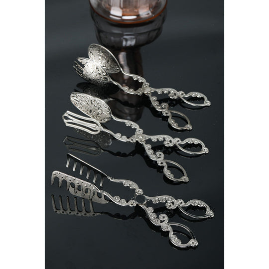 Set 3 clesti bucatarie PLT0419, 100% metal, argintiu, 22 cm