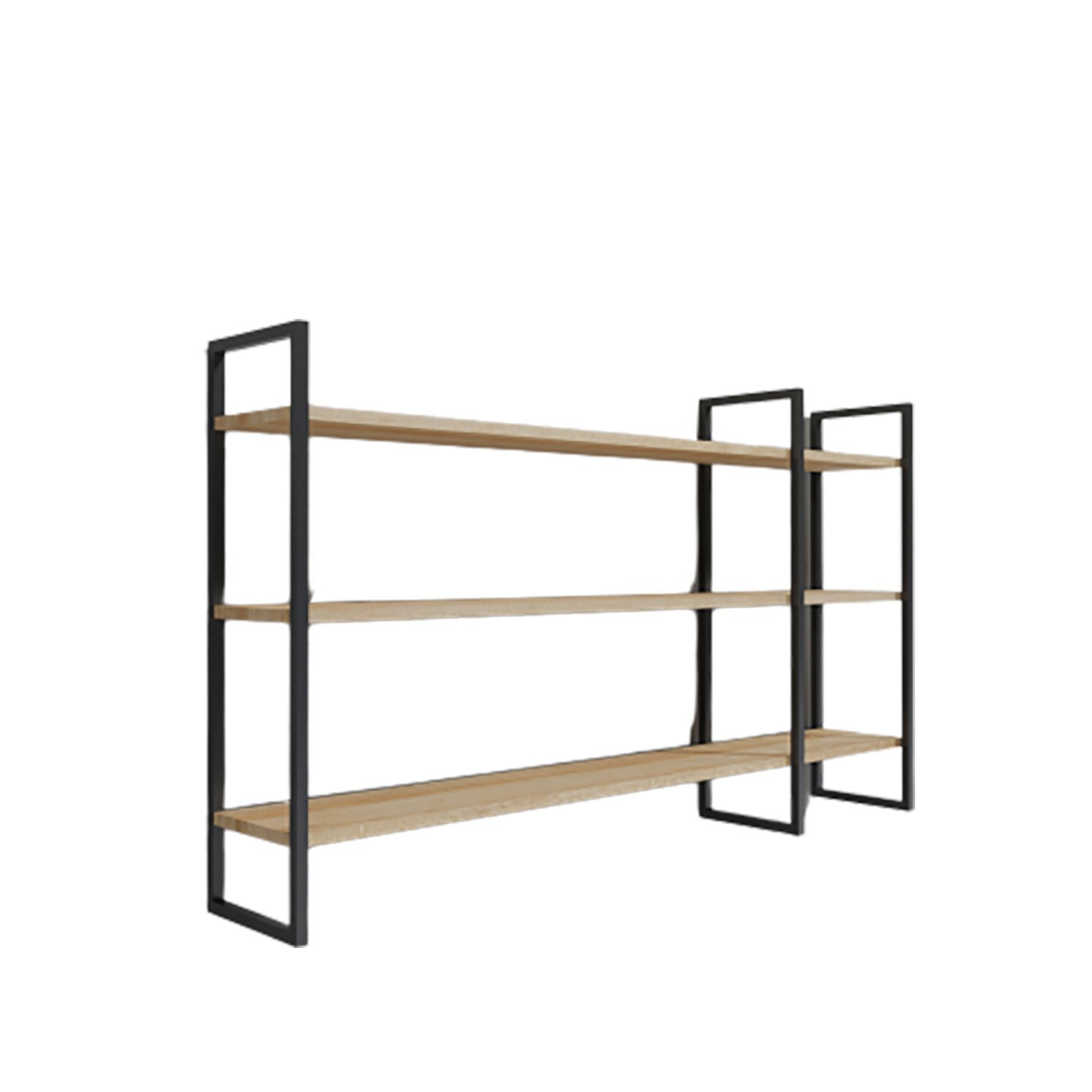 Raft WEIDEN L2026, stejar/negru, PAL melaminat/metal, 140x25x90 cm