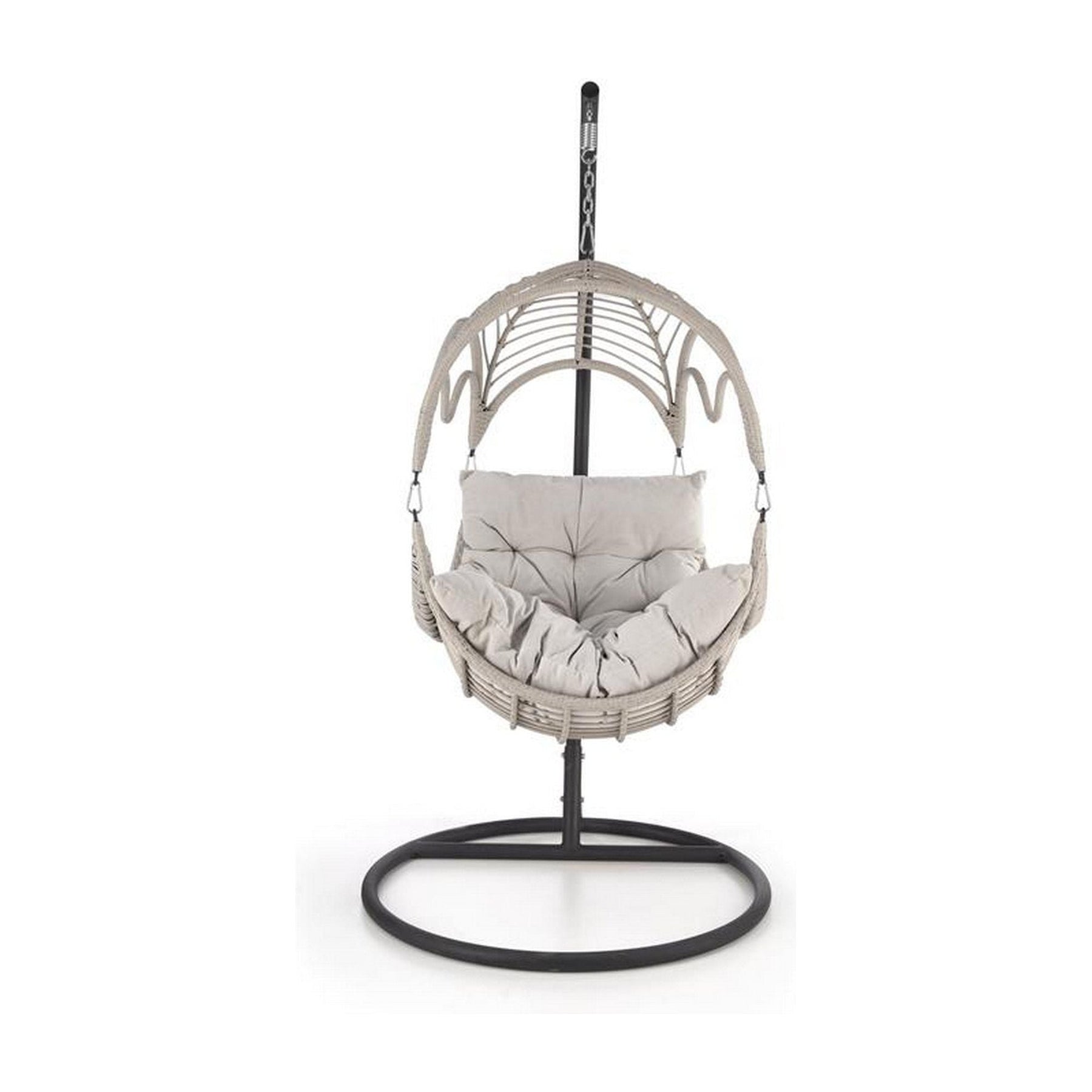Balansoar RASMUS, gri deschis, ratan sintetic, 85x60x202 cm