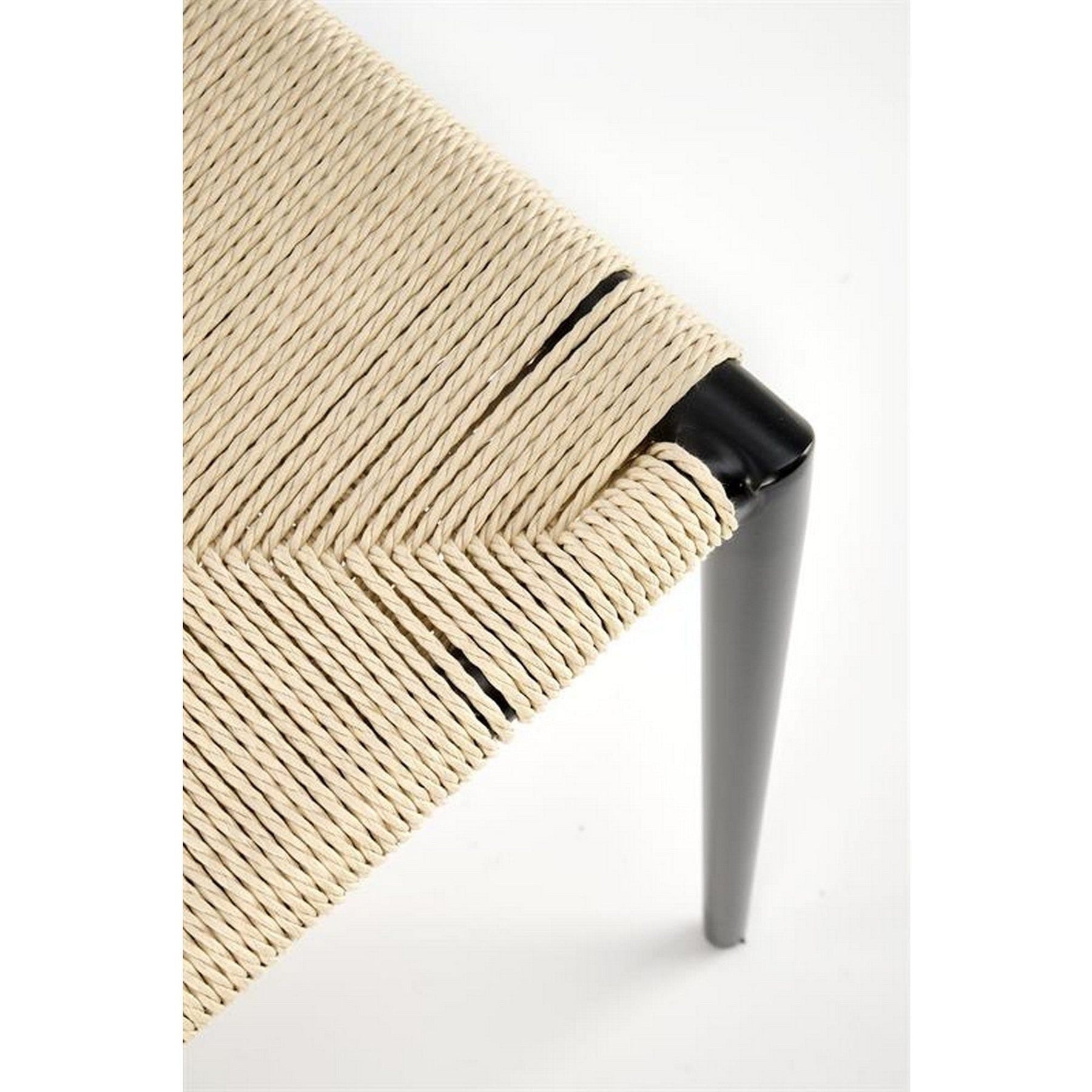 Scaun K515, negru/natural, sfoara/otel, 51x52x72 cm