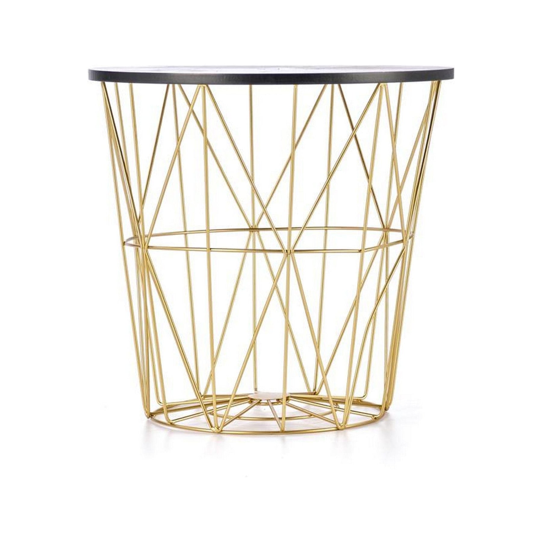 Masuta de cafea HARISSA G, negru/auriu, metal, 42x41 cm