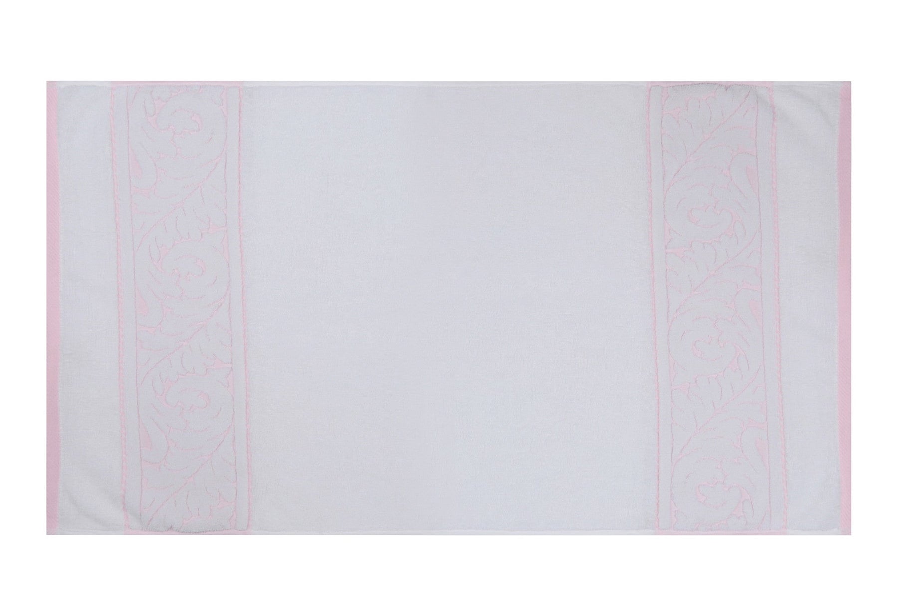 Set 2 prosoape baie SULTAN, alb/roz, bumbac, 50x90 cm