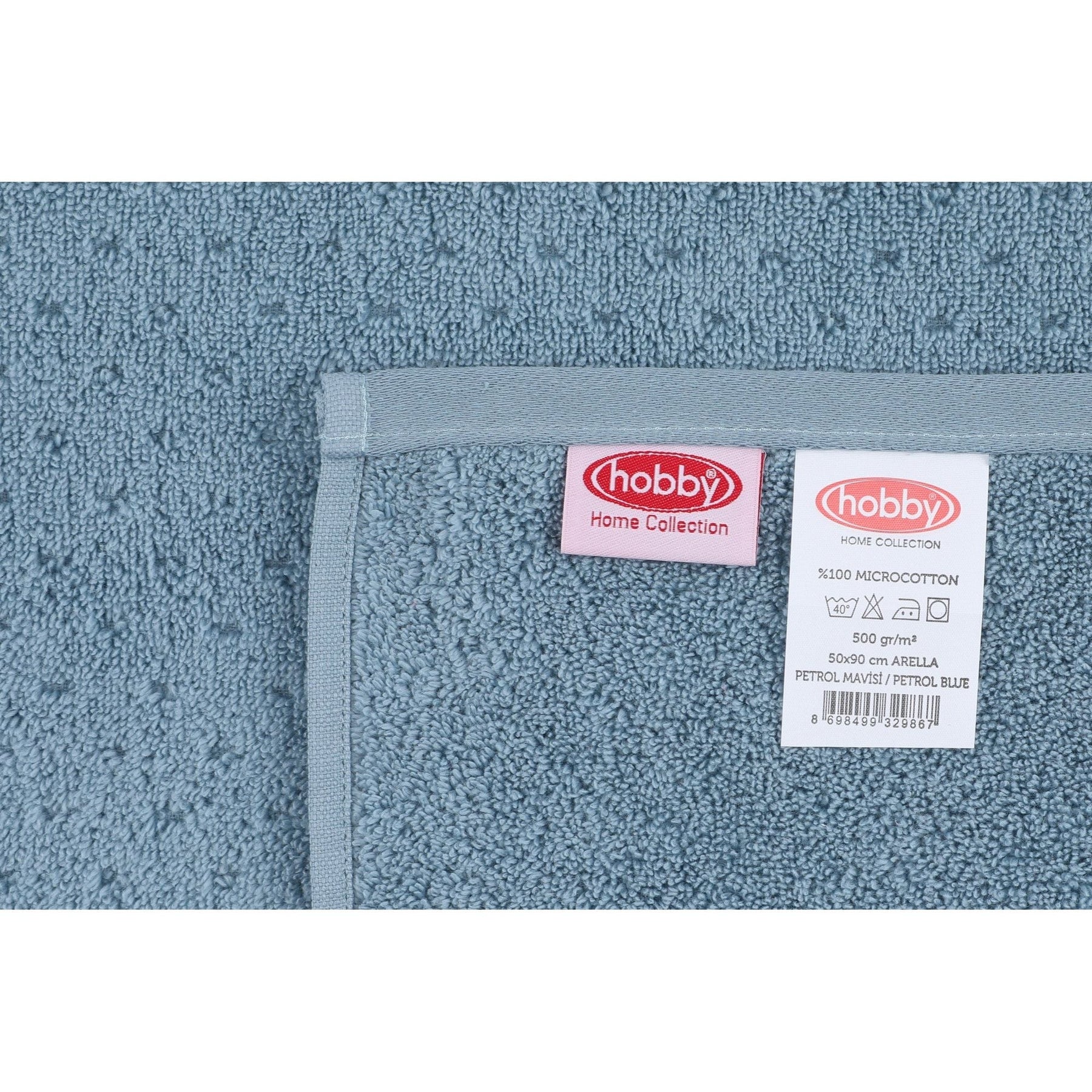 Set 2 prosoape de baie Arella, albastru, bumbac micro 100%, 50x90 cm