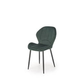 Scaun K538, verde/negru, stofa catifelata/metal, 48x57x85 cm