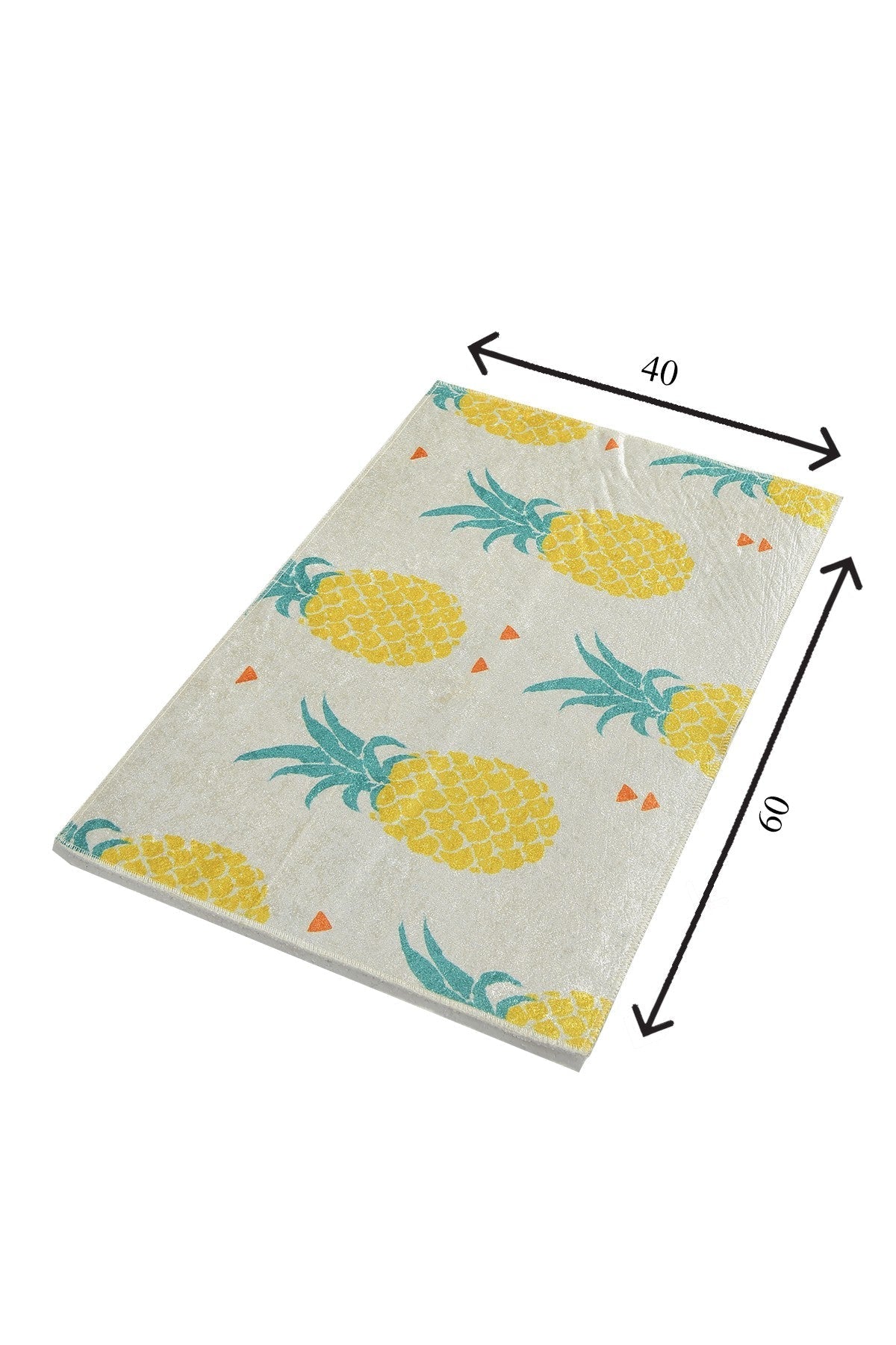 Covoras baie ANANAS DJT, 40x60 cm, forma dreptunghiulara, poliester, multicolor