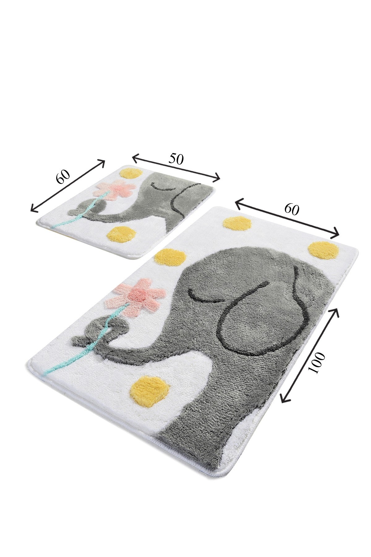 Set 2 covorase baie 359CHL2126, forma dreptunghiulara, acril, multicolor