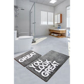 Set 2 covorase GREAT, forma dreptunghiulara, gri, acril