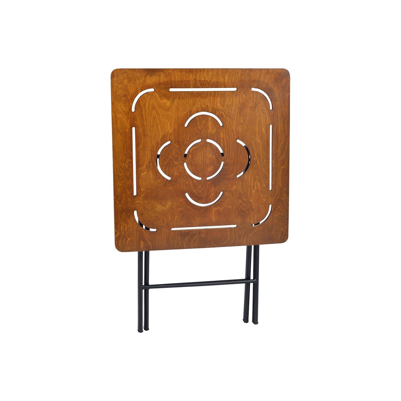 Set masa si scaune 379VLV1503, metal, nuc/negru, 60x73x60 cm