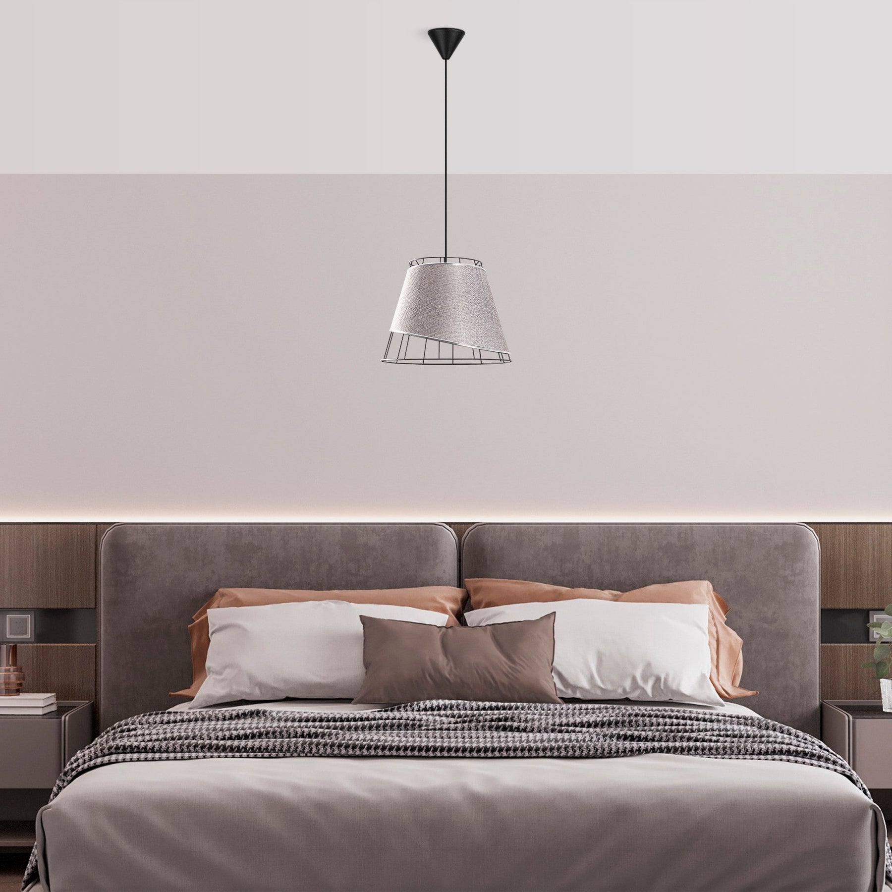 Lustra CONIFORM, gri/negru, metal, 30x65 cm
