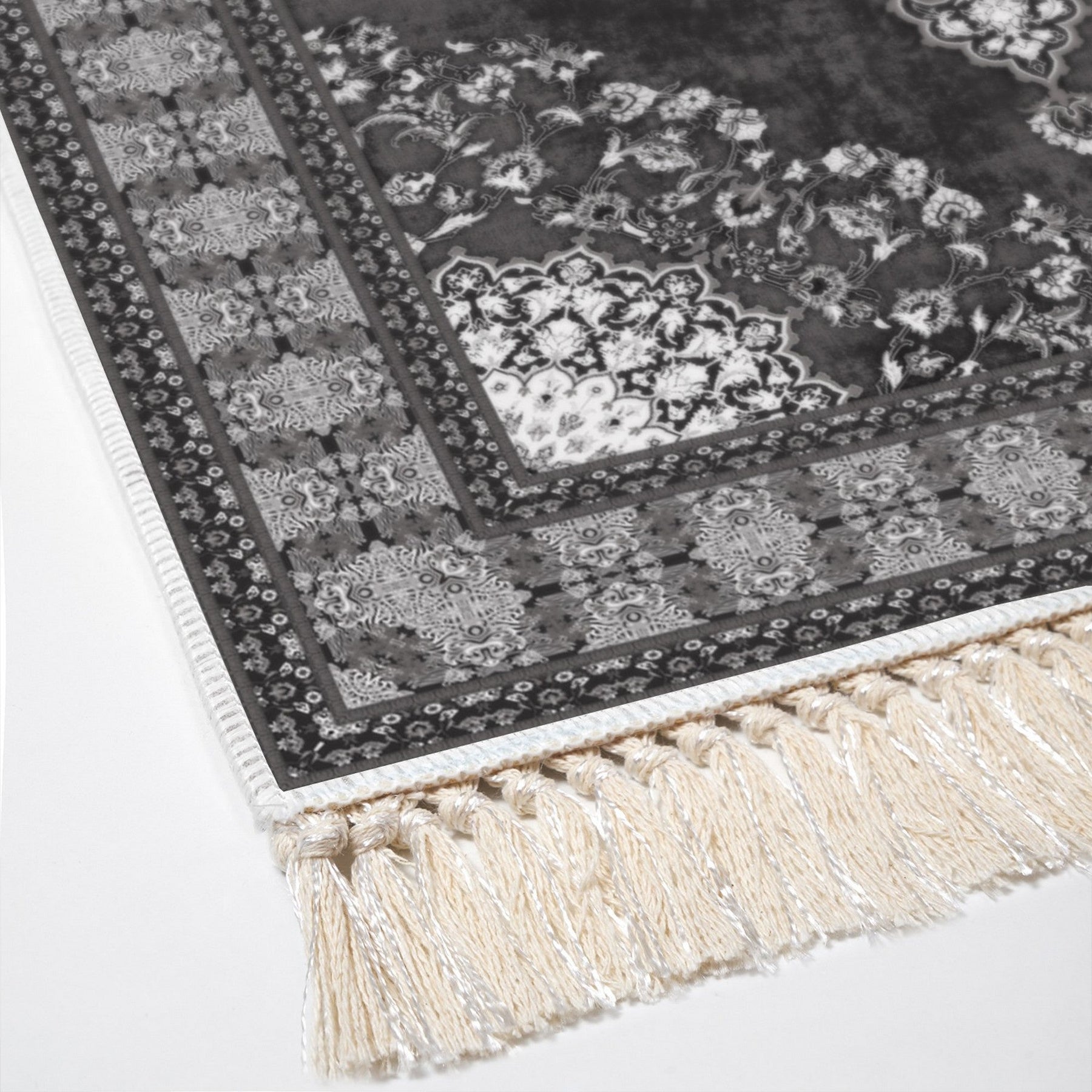 Covor ALN900615GR02, 80x150 cm, forma dreptunghiulara, poliester, gri