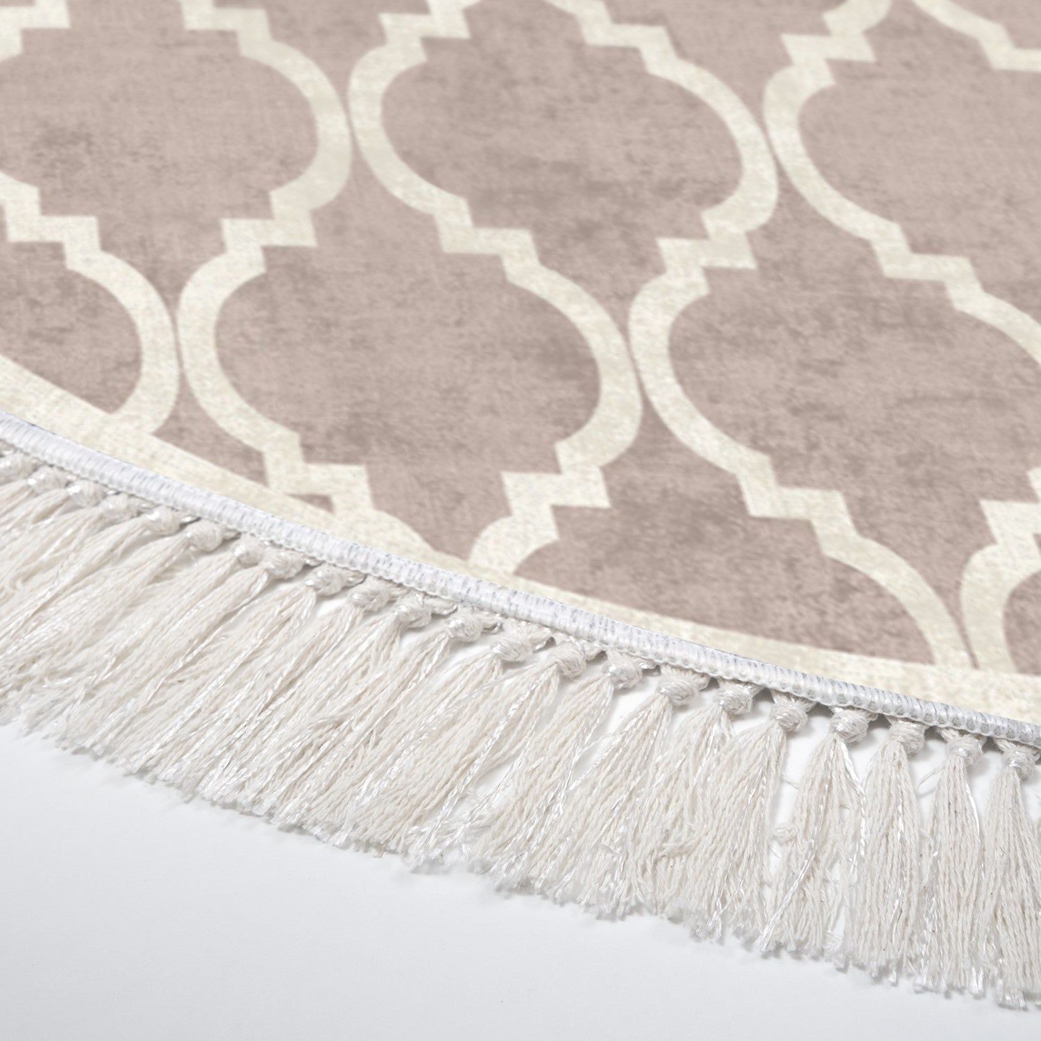 Covor, 100x100, forma rotunda, poliester 100%, crem/maro, ALN400601KR17