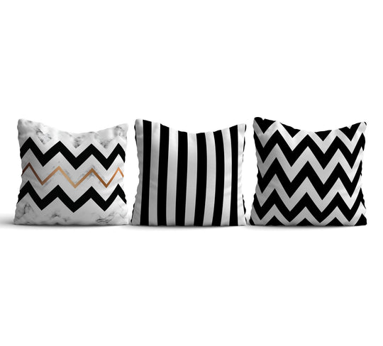 Set 3 perne HMI-KIR-108, multicolor, bumbac/poliester, 43x43 cm