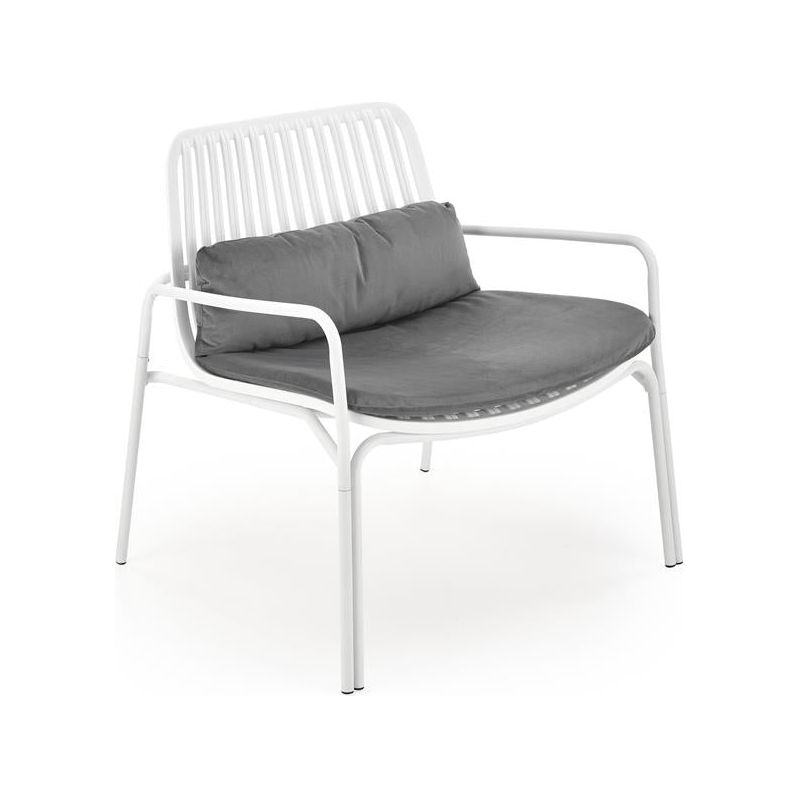 Scaun gradina MELBY, alb/gri, polipropilena, 71x66x75 cm