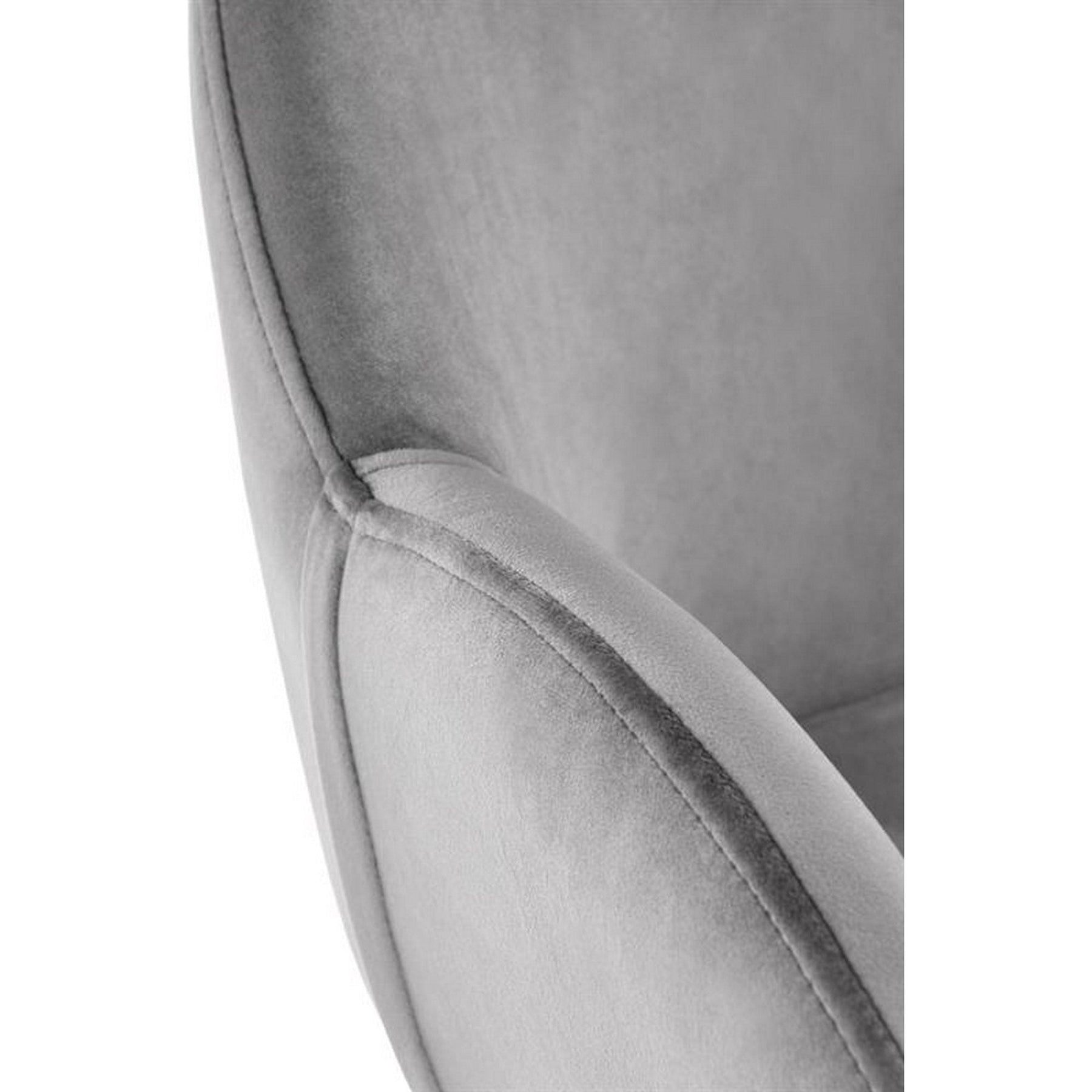 Scaun K480, stofa catifelata gri, 59x59x79 cm