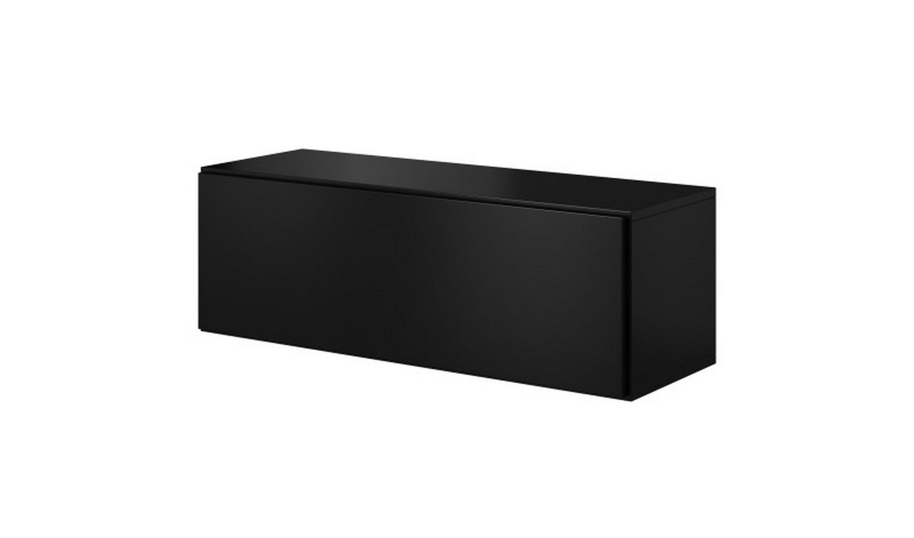Dulap suspendat ROCO RO1, negru, PAL laminat, cu o usa, 113x39x38 cm
