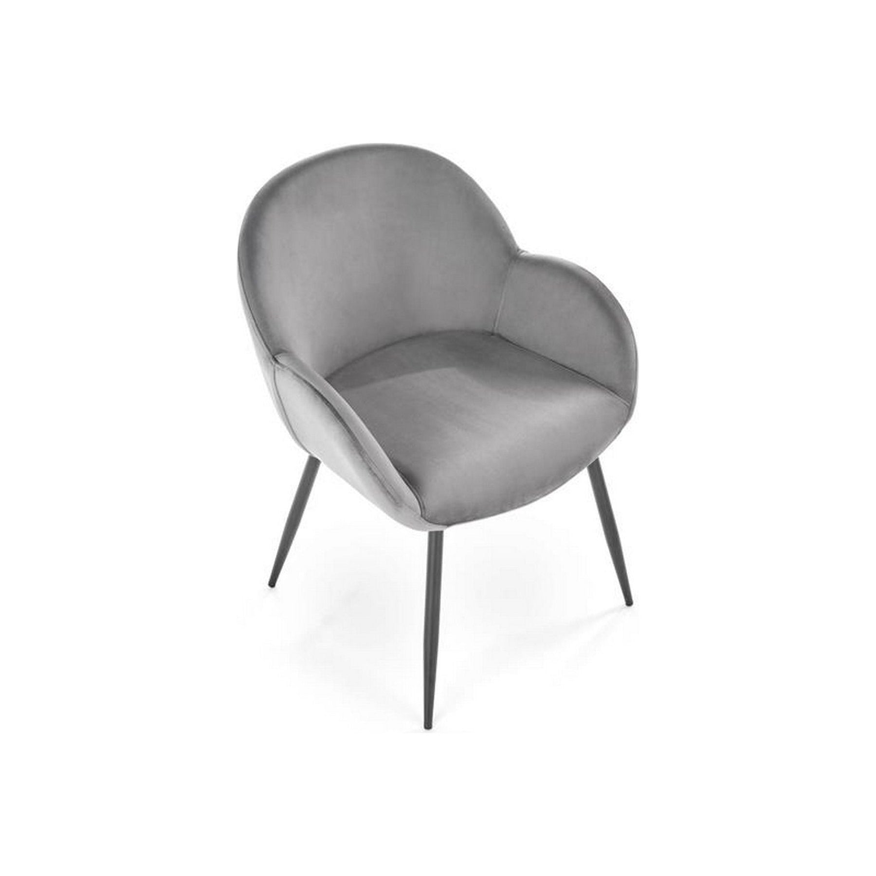 Scaun K480, stofa catifelata gri, 59x59x79 cm