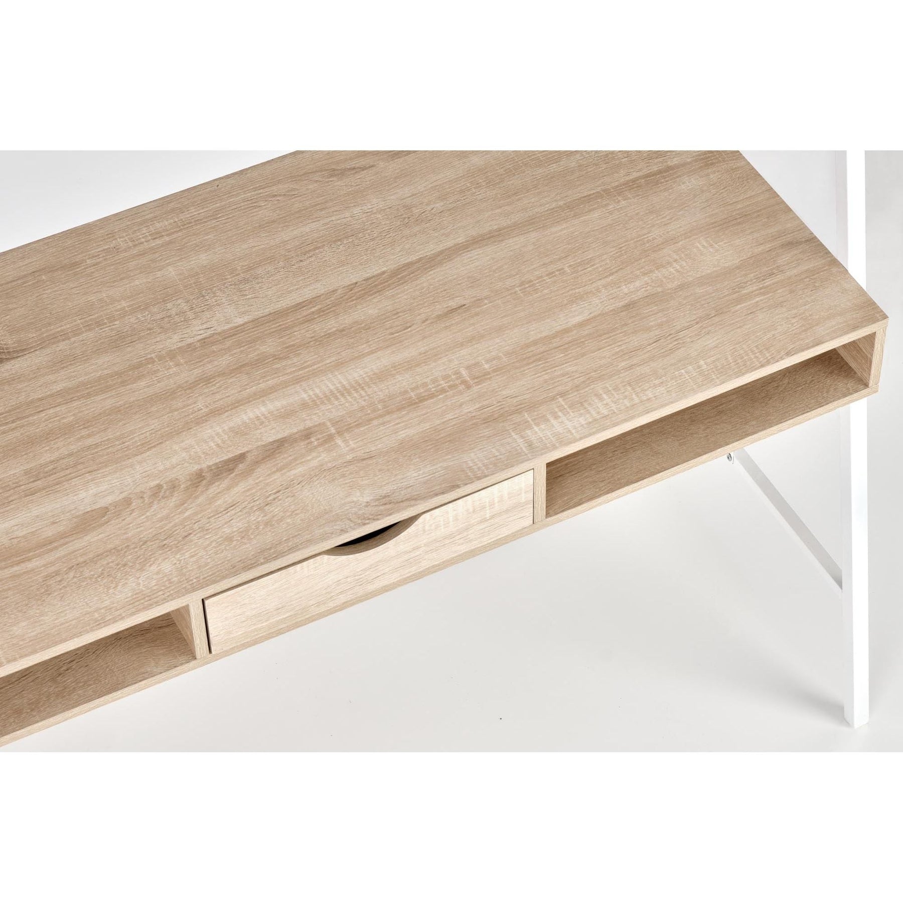 Birou dublu B48, stejar sonoma/alb, 139x60x140 cm