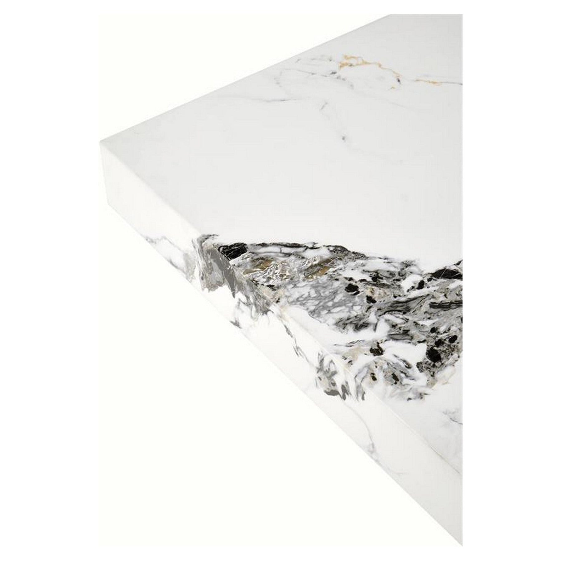 Masuta de cafea MONOLIT, marmura alba furniruit, 80x41 cm