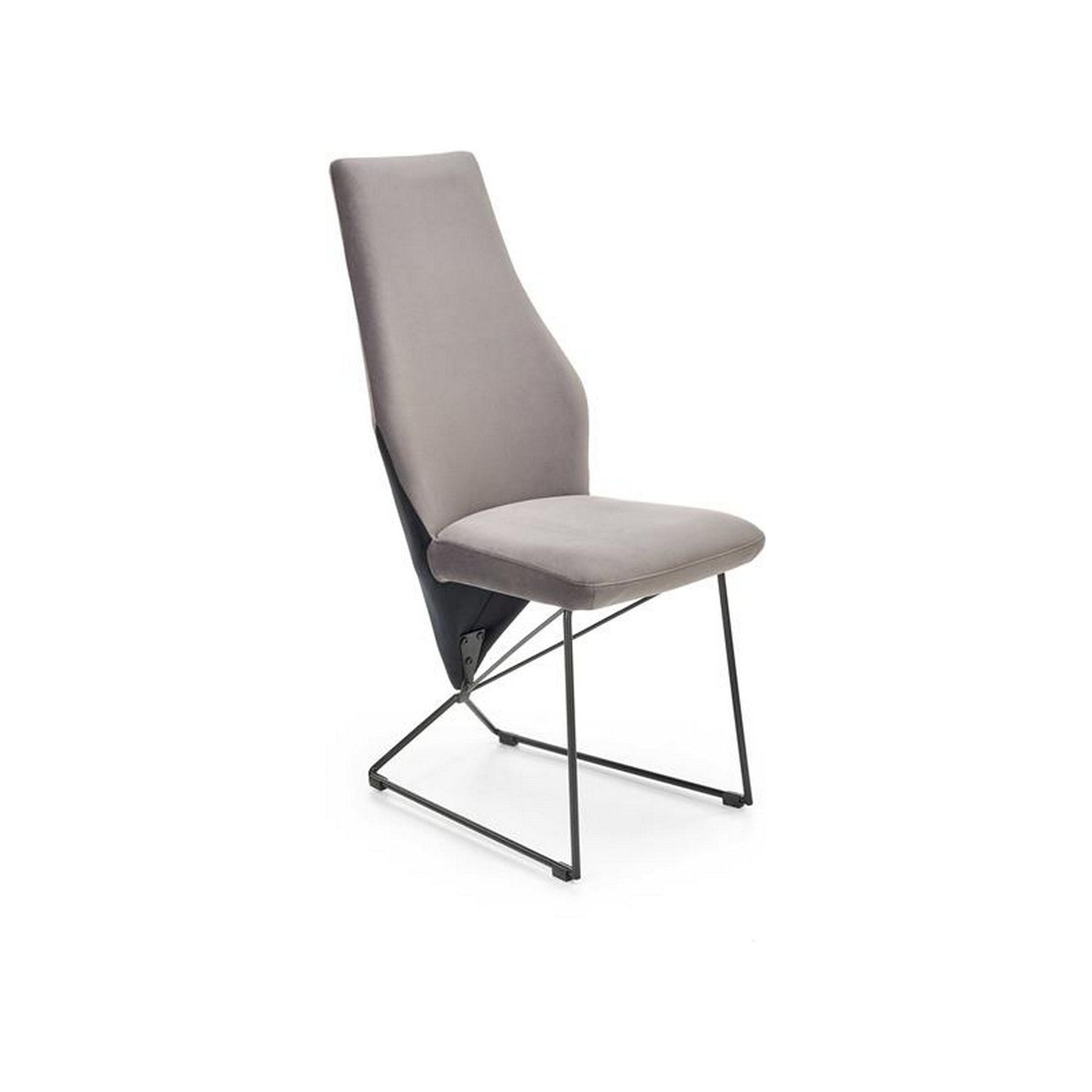 Scaun tapitat K485, gri, stofa catifelata, 44x63x96 cm