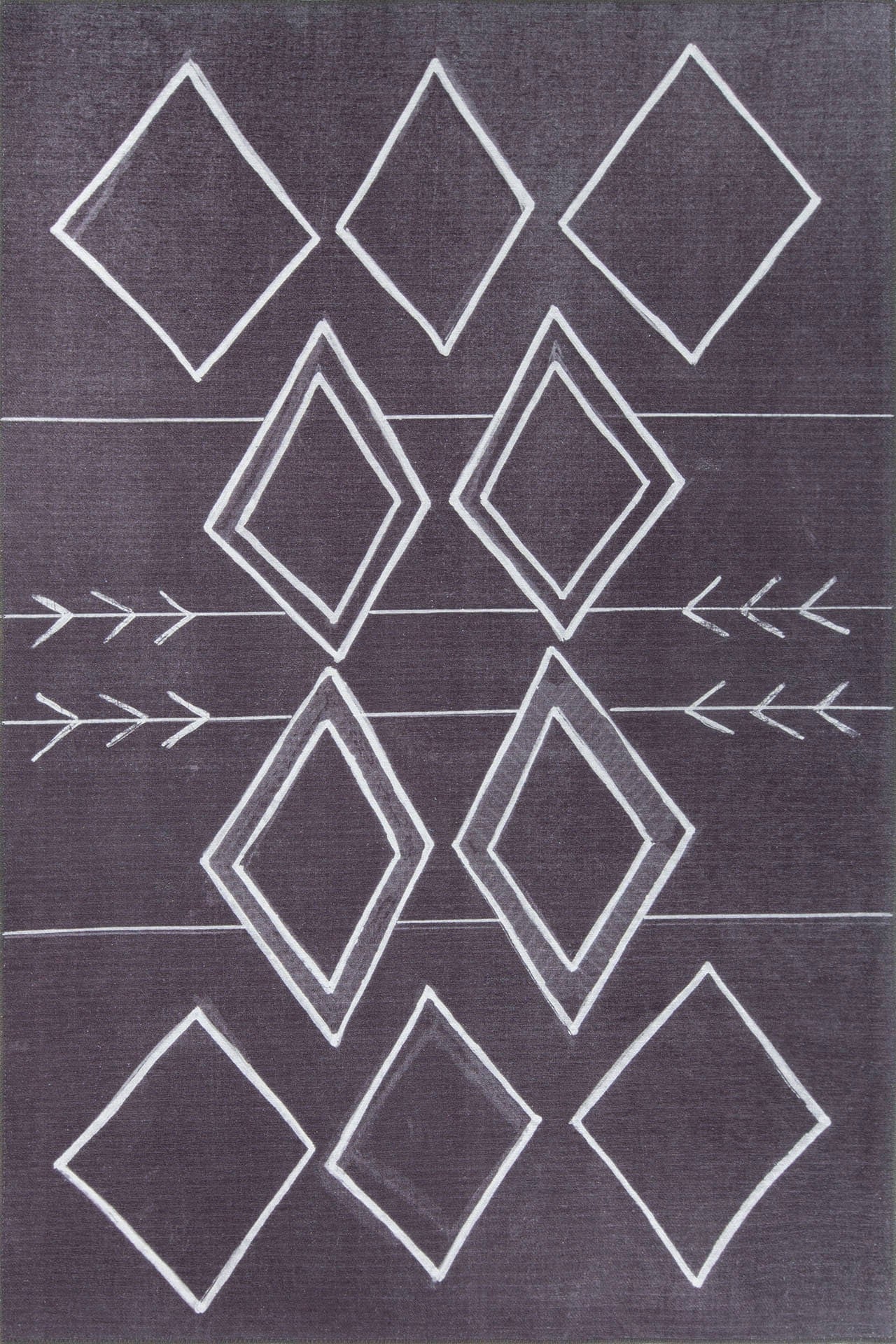 Covor ADA, 75x150 cm, forma dreptunghiulara, poliester, negru/alb, AL 297