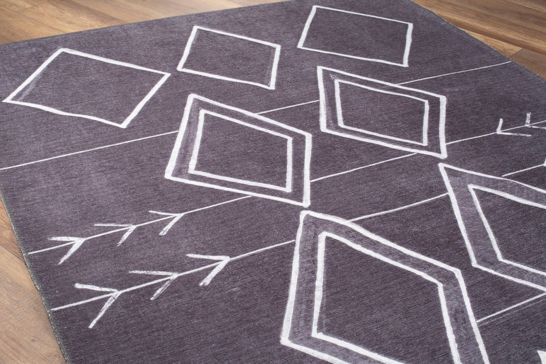Covor ADA, 75x150 cm, forma dreptunghiulara, poliester, negru/alb, AL 297