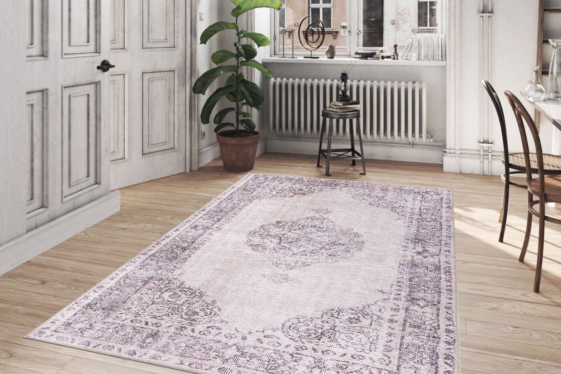 Covor DORIAN CHENILLE, 75x150 cm, forma dreptunghiulara, poliester, crem, AL 330