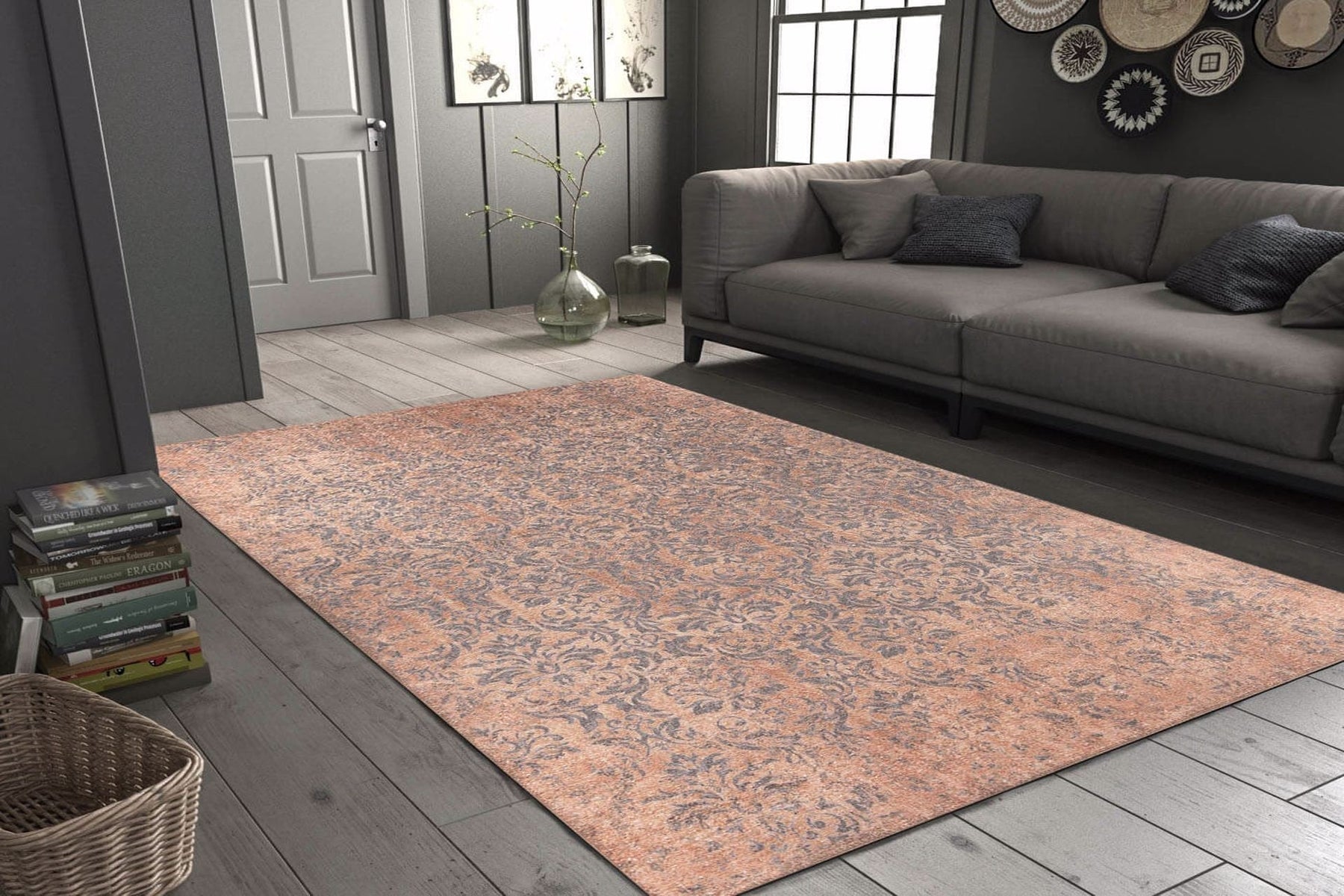 Covor BLUES CHENILLE, 75x150 cm, forma dreptunghiulara, poliester, maro/gri, AL 318