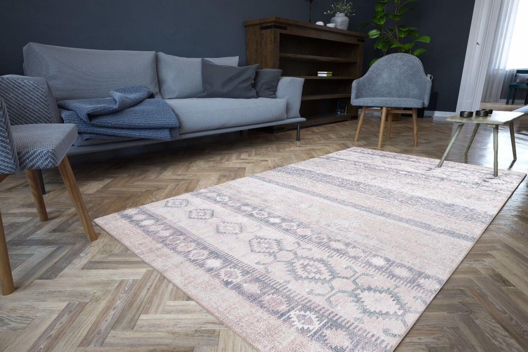 Covor SOUL CHENILLE, 75x150 cm, forma dreptunghiulara, poliester, alb, AL 193