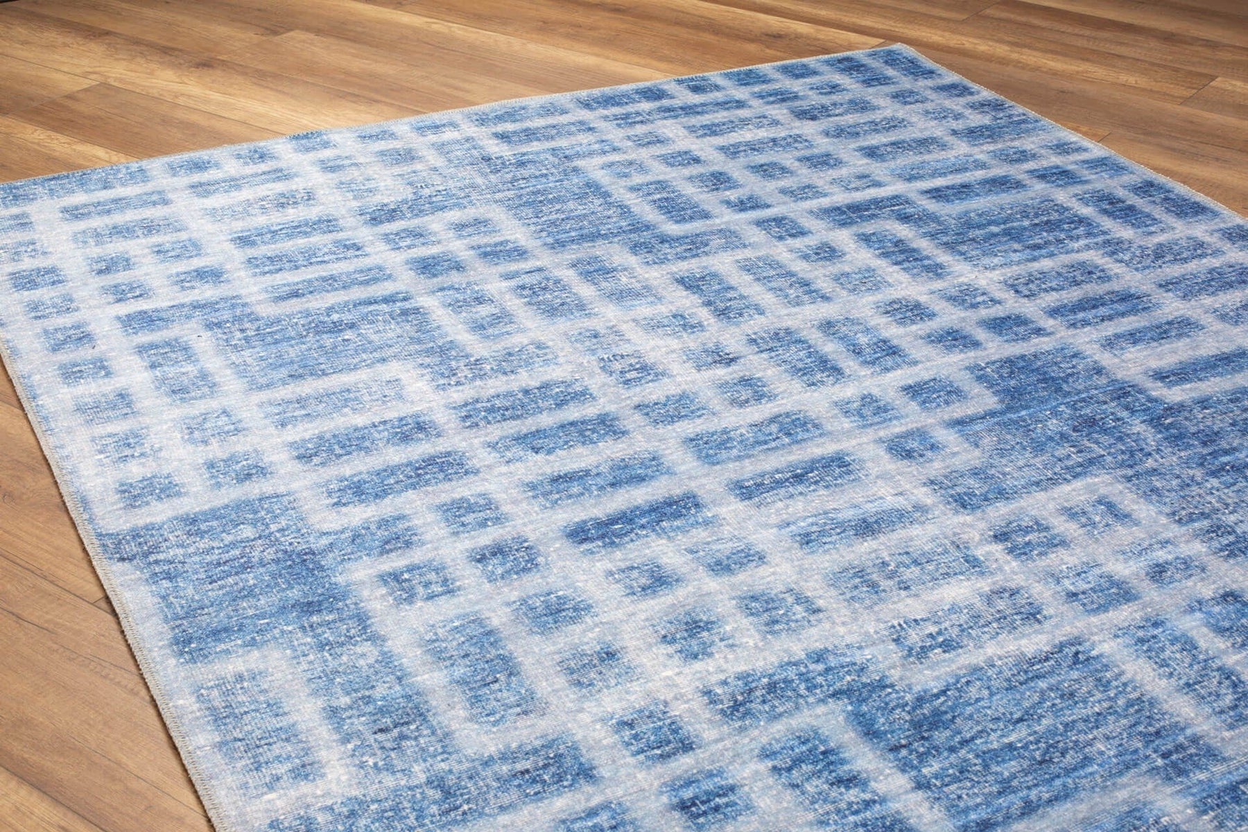 Covor FUNK CHENILLE, 75x150 cm, forma dreptunghiulara, poliester, albastru/alb, AL 232