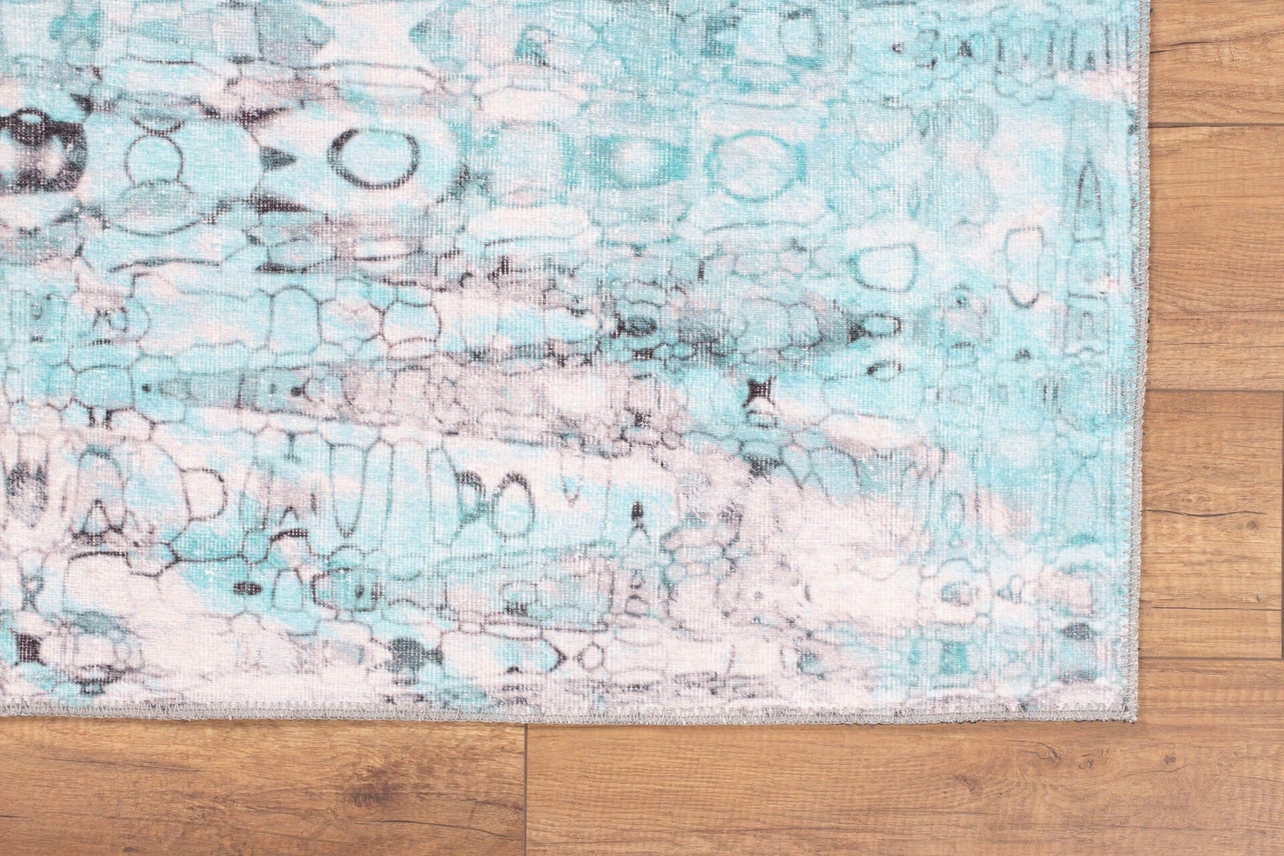 Covor FUNK CHENILLE, 75x150 cm, forma dreptunghiulara, poliester, turcoz/roz, AL 205