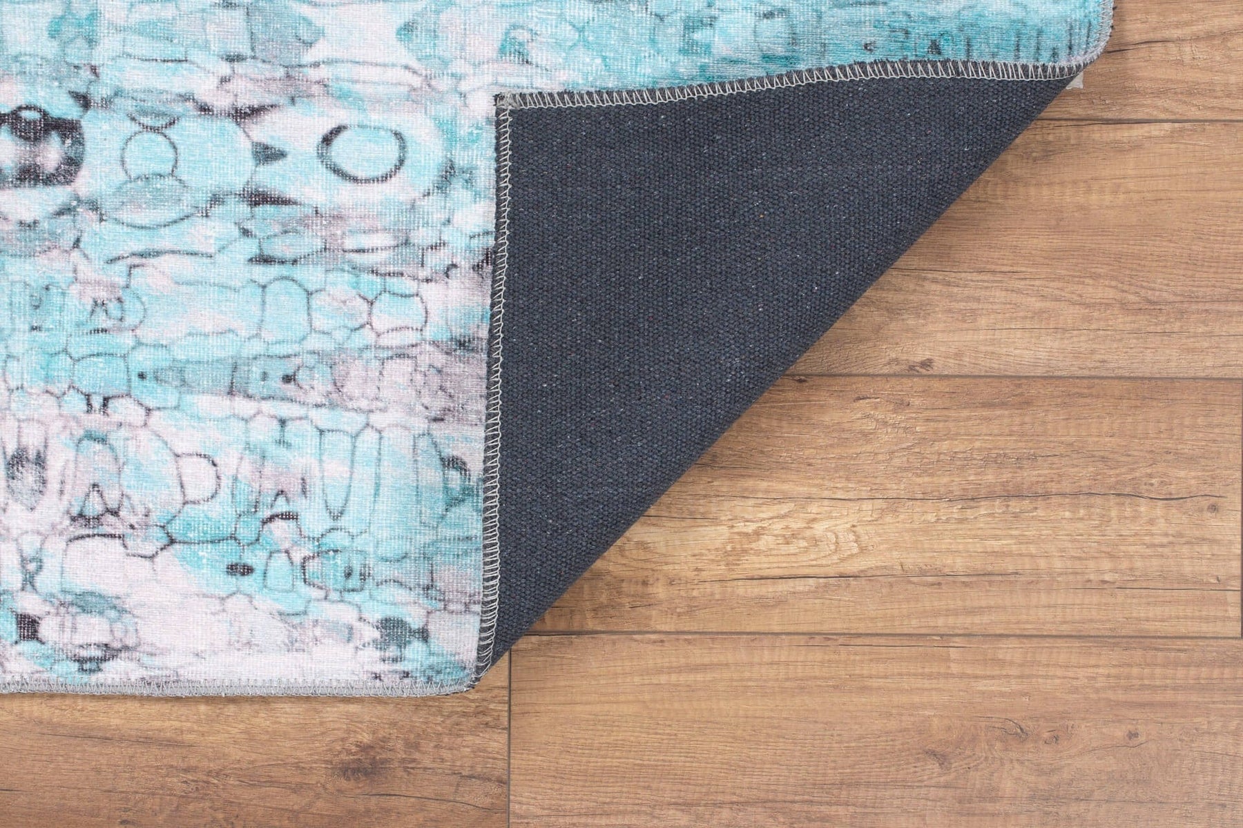 Covor FUNK CHENILLE, 75x150 cm, forma dreptunghiulara, poliester, turcoz/roz, AL 205