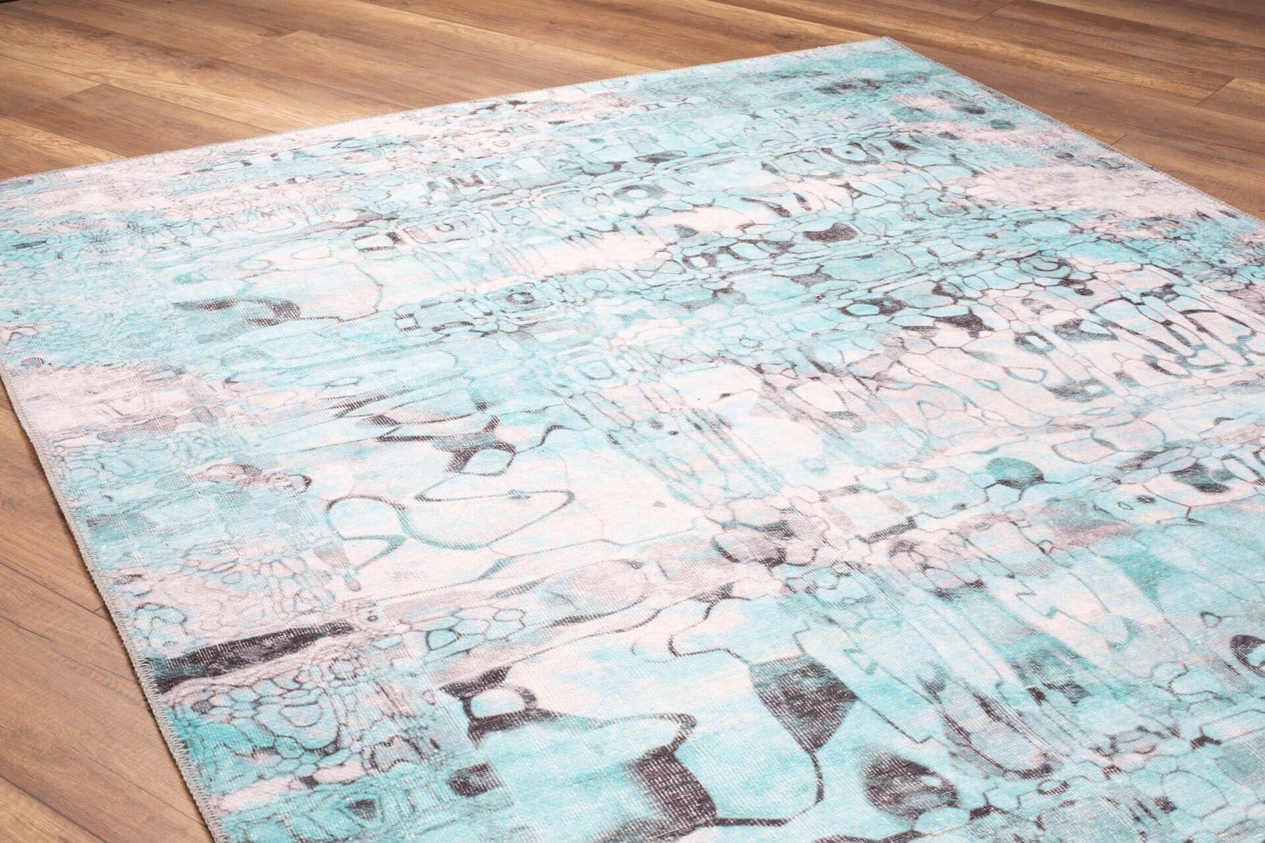 Covor FUNK CHENILLE, 75x150 cm, forma dreptunghiulara, poliester, turcoz/roz, AL 205
