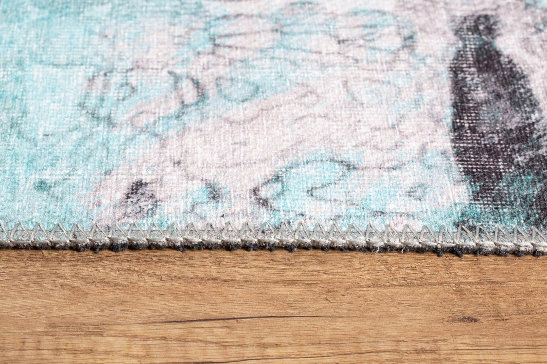 Covor FUNK CHENILLE, 75x150 cm, forma dreptunghiulara, poliester, turcoz/roz, AL 205