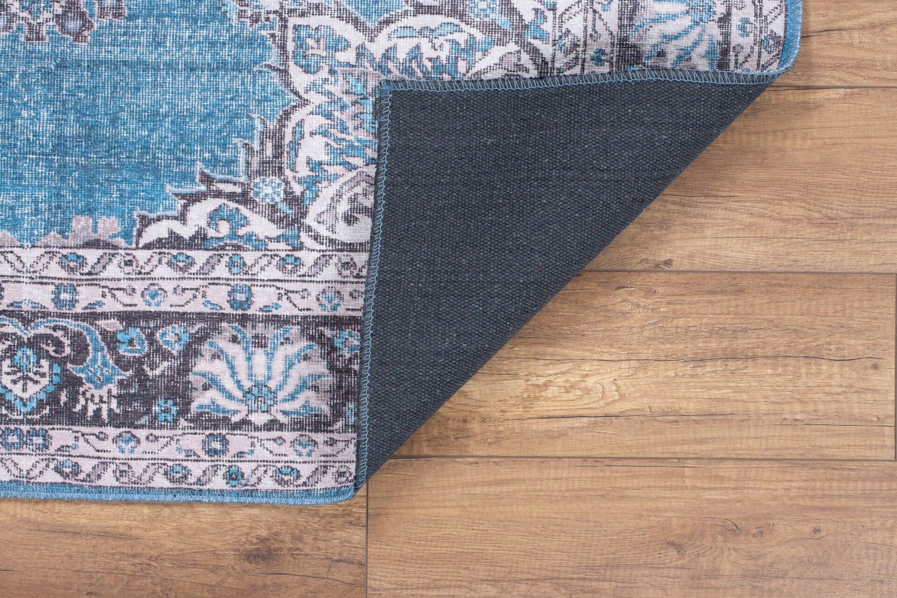 Covor BLUES CHENILLE, 75x150 cm, forma dreptunghiulara, poliester, albastru/gri, AL 201