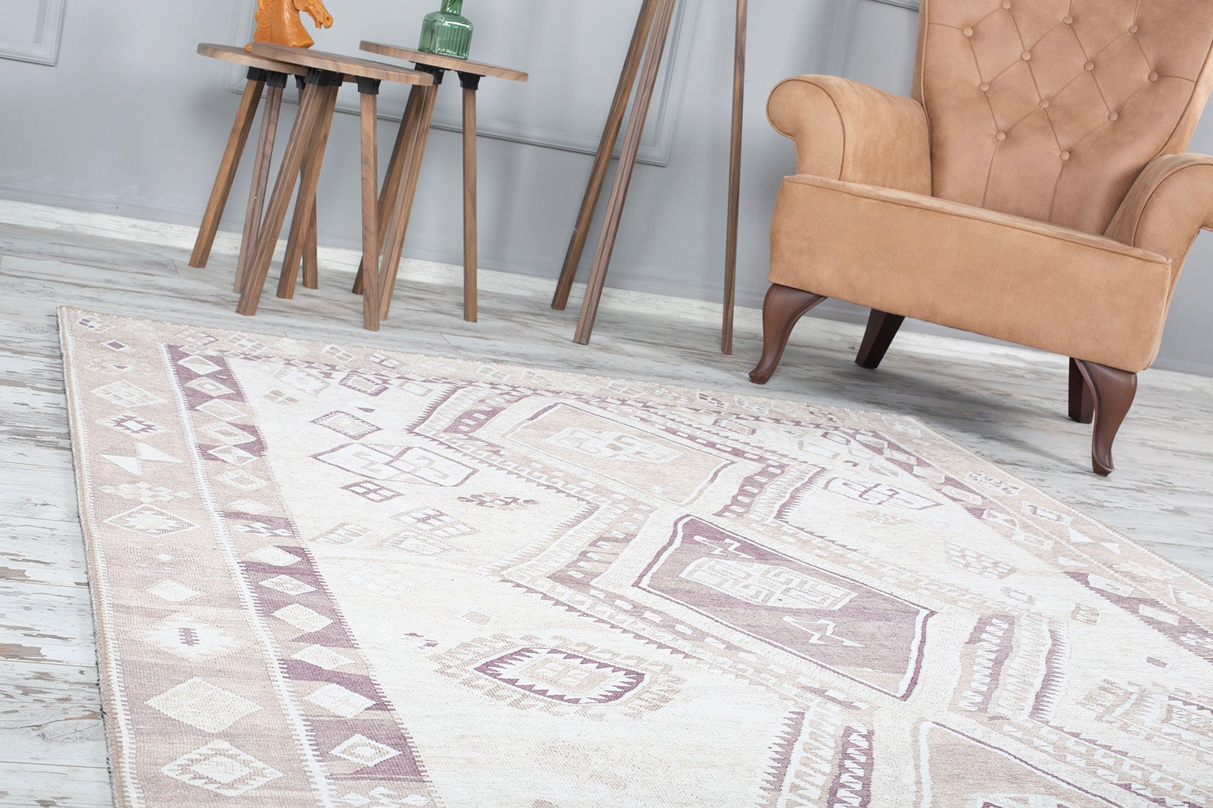Covor SOUL CHENILLE, 75x150 cm, forma dreptunghiulara, poliester, bej, AL 182