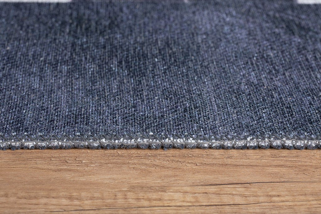 Covor JAZZ CHENILLE, 75x150 cm, forma dreptunghiulara, poliester, albastru inchis/alb, AL 155