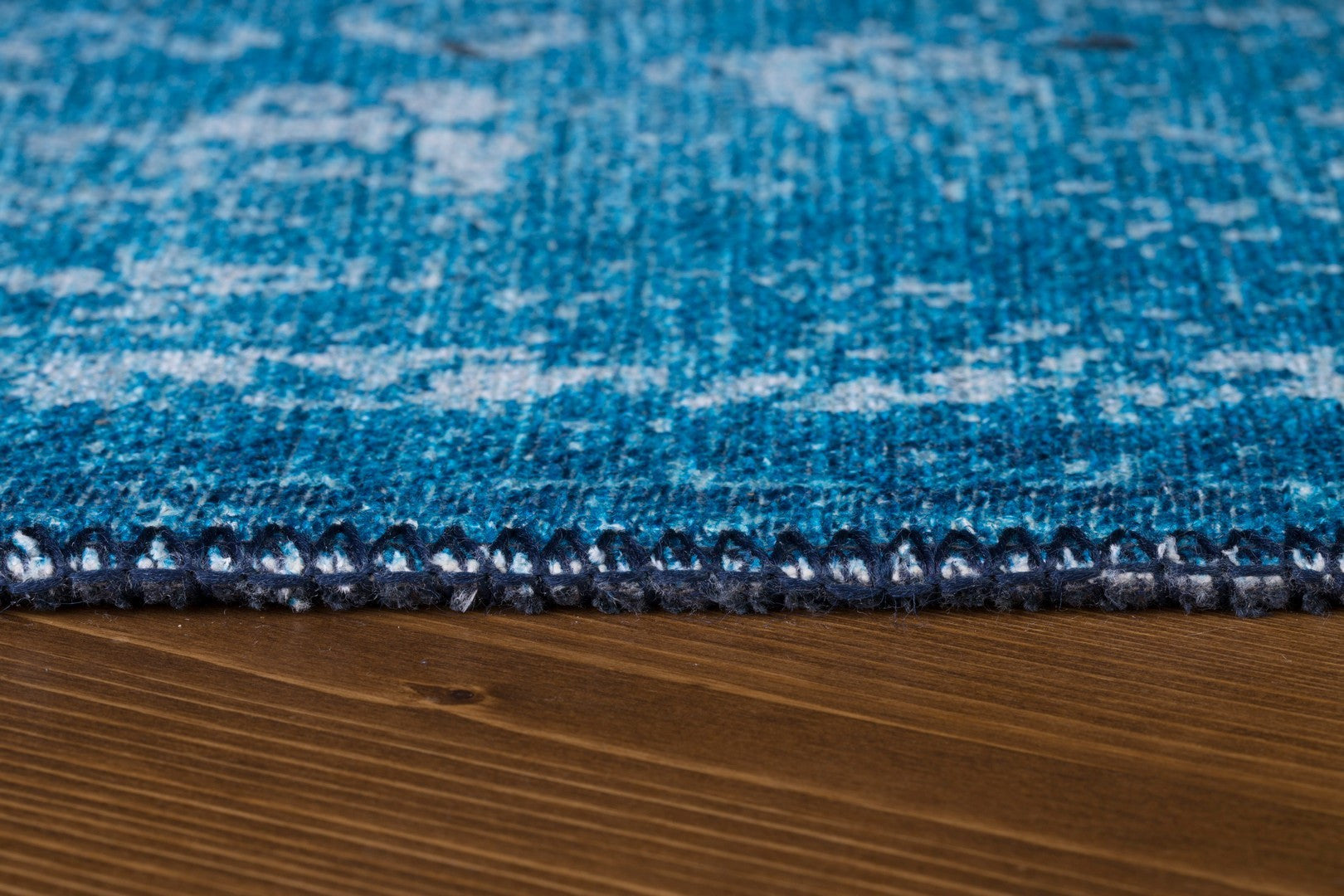Covor FUSION CHENILLE, 75x150 cm, forma dreptunghiulara, poliester, albastru/alb, AL 135