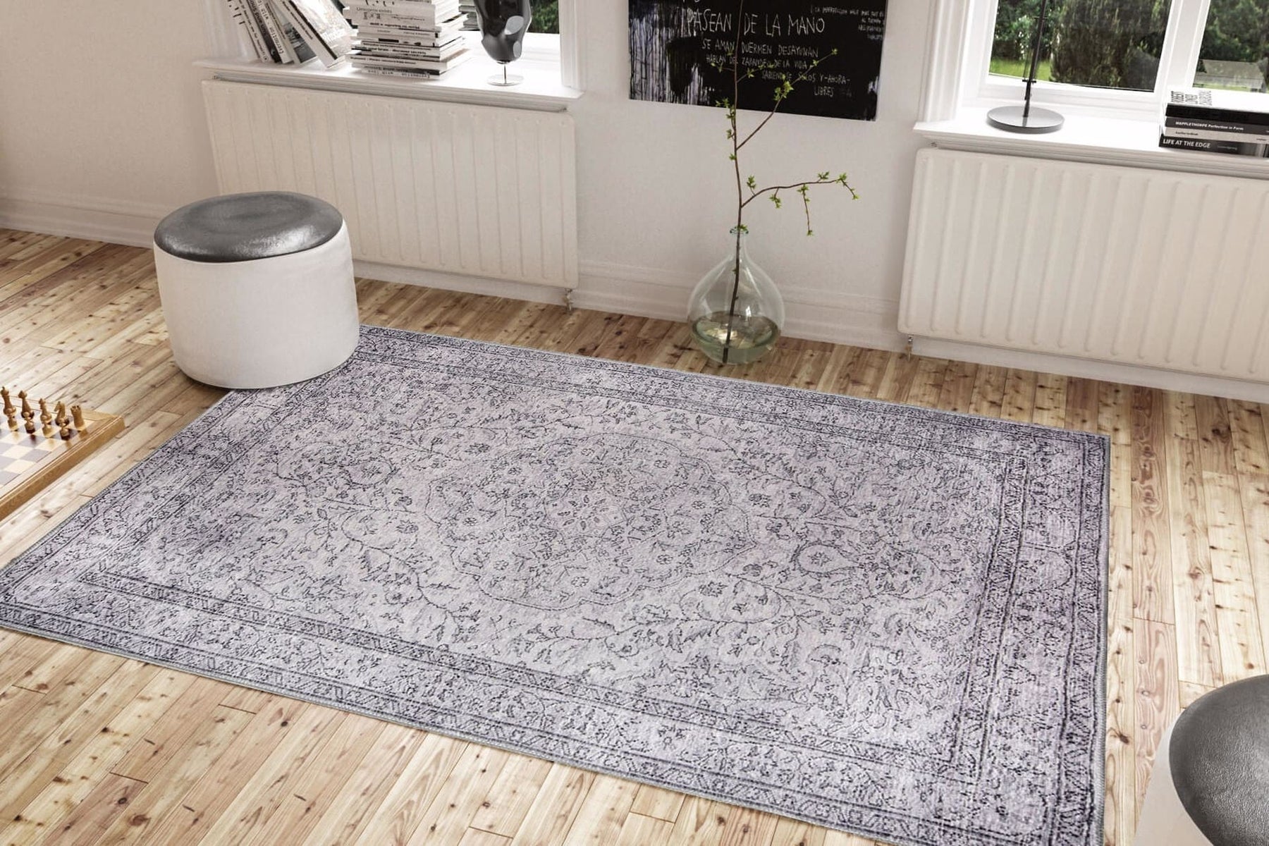 Covor DORIAN CHENILLE, 75x150 cm, forma dreptunghiulara, poliester, gri, AL 97