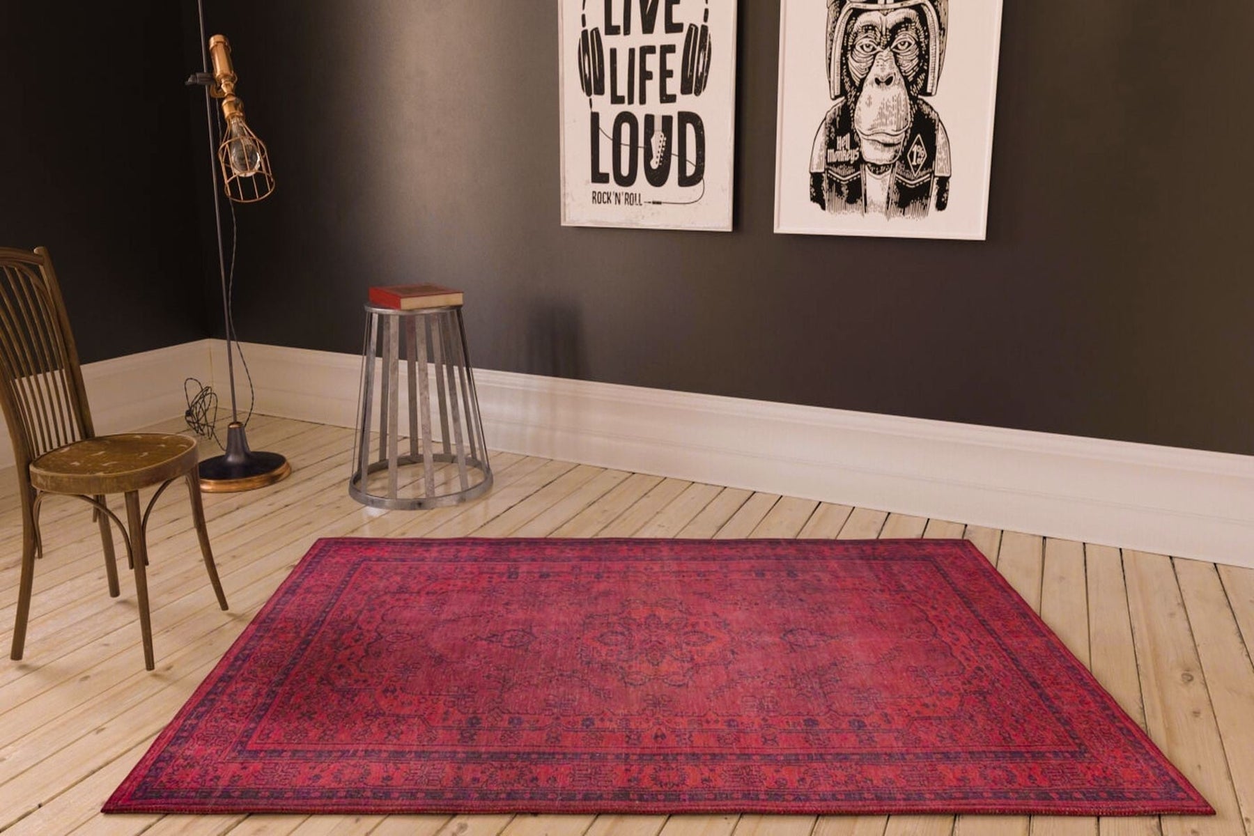 Covor DORIAN CHENILLE, 75x150 cm, forma dreptunghiulara, poliester, rosu, AL 29