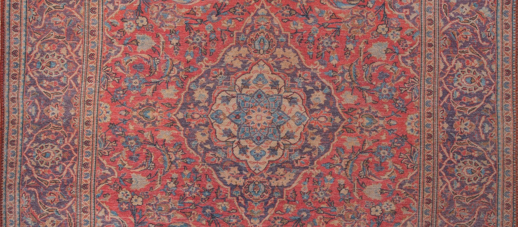 Covor BLUES CHENILLE, 75x150 cm, forma dreptunghiulara, poliester, rosu, AL 53