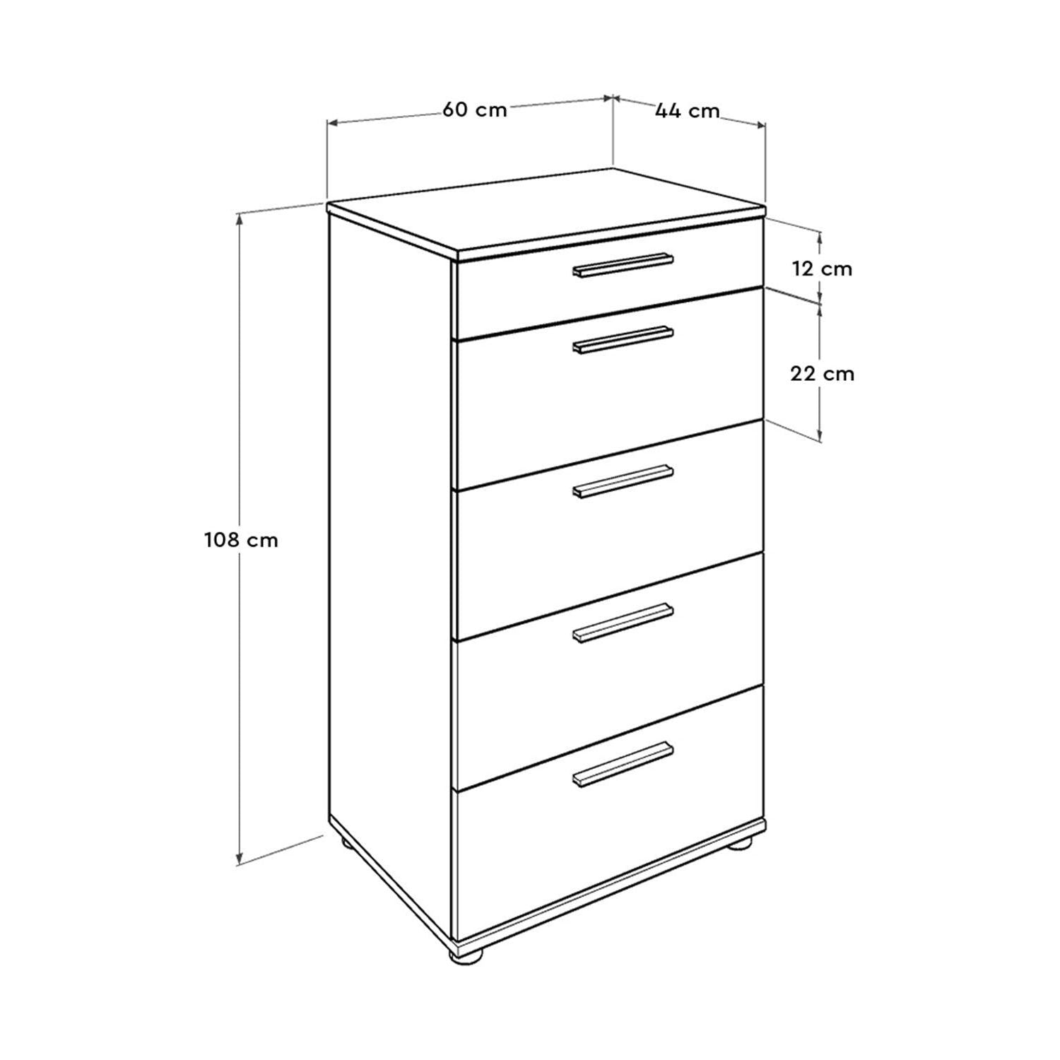 Comoda inalta SFN-550-BB-1, alb, PAL melaminat, 60x108x44 cm