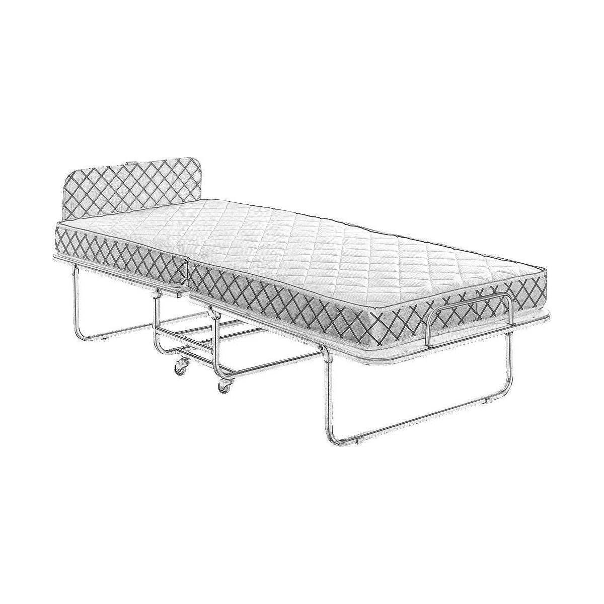 Pat pliabil XL Katlanir, rama metalica/placaj, negru, 90x41x121 cm, saltea inclusa