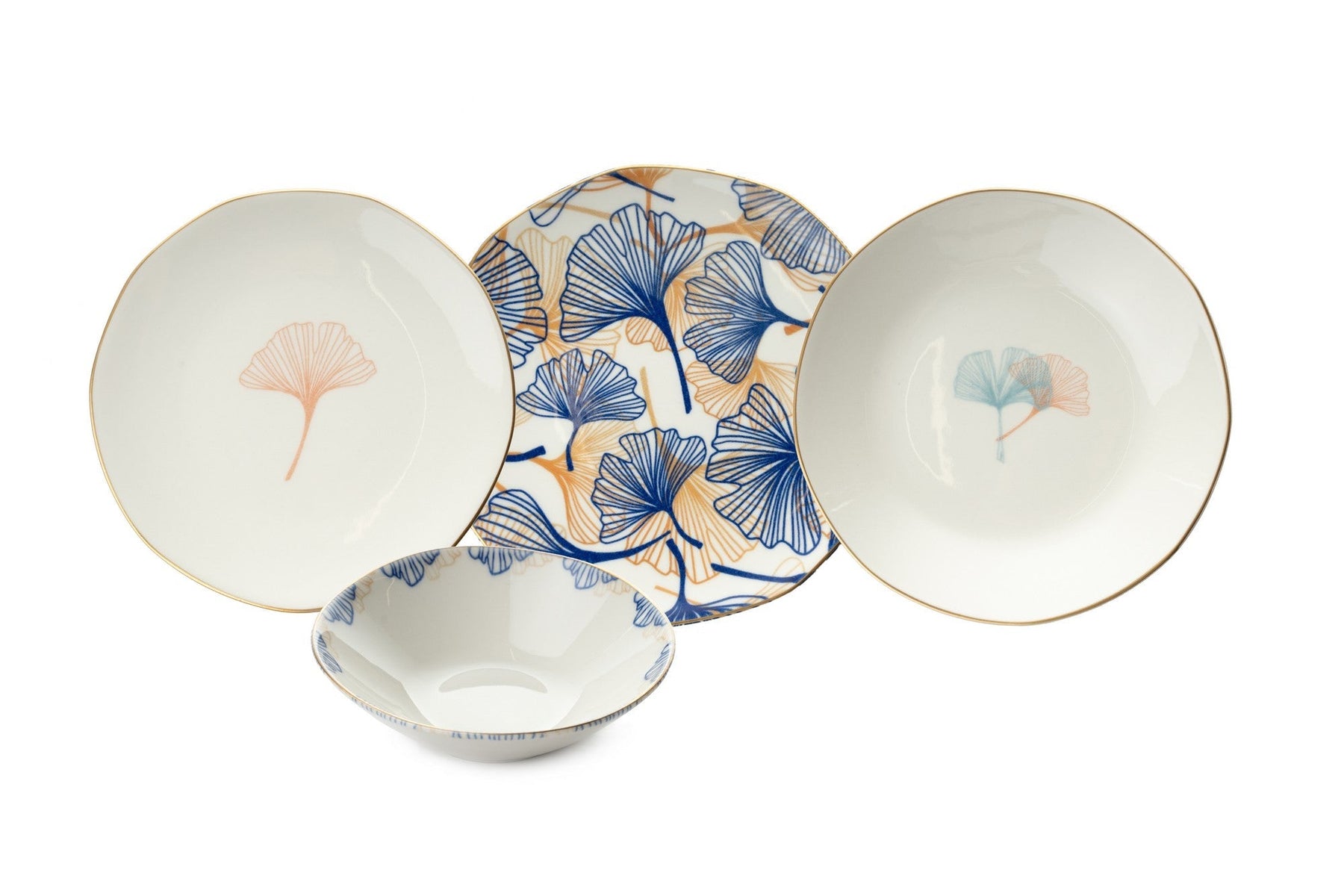 Set de cina ORG24DB1506, 24 piese, multicolor, portelan