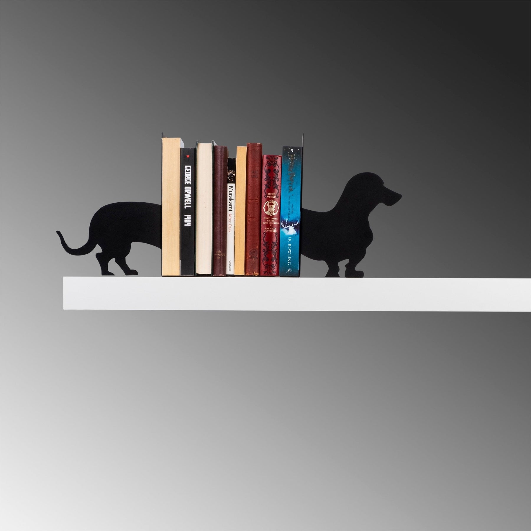 Suport carti KITAP TUTUCU 4, negru, metal, 43x14x22 cm