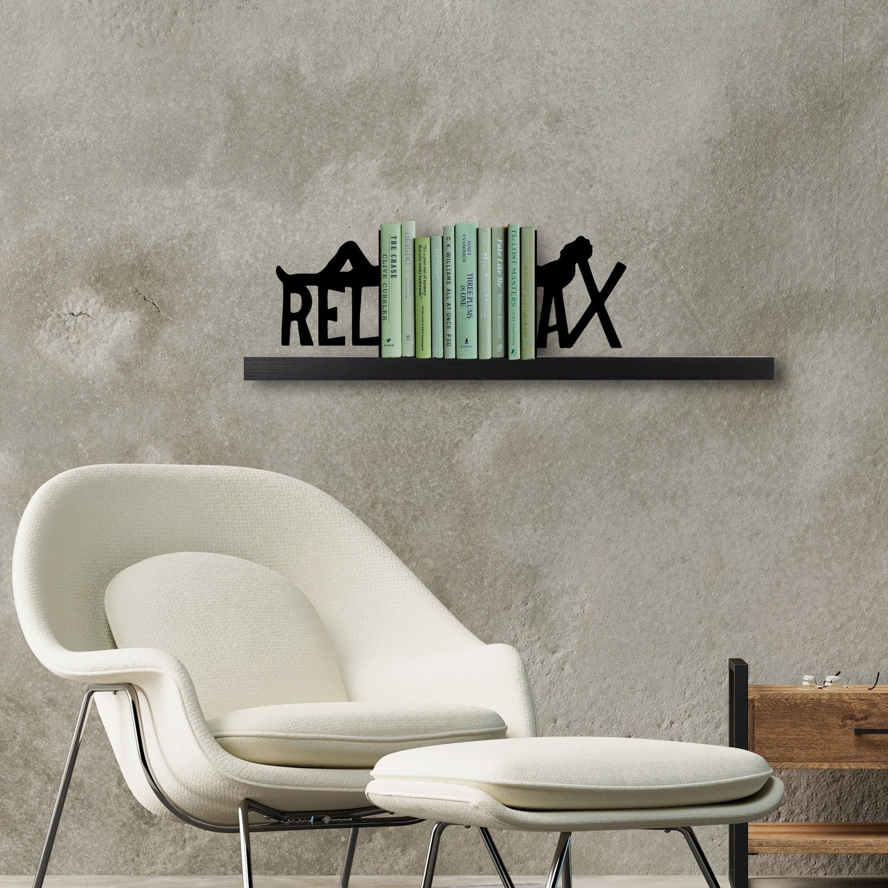 Suport carti KT-RELAX, negru, metal 60x14x21 cm