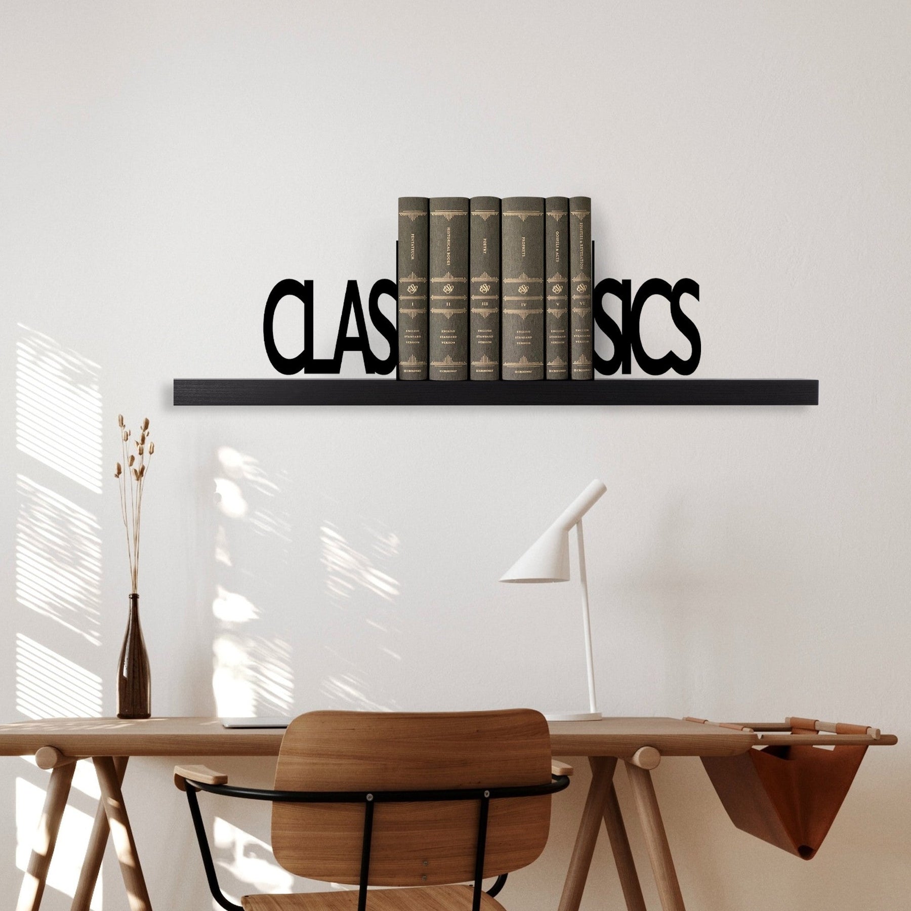 Suport carti KT-CLASSICS, negru, metal 54x14x21 cm