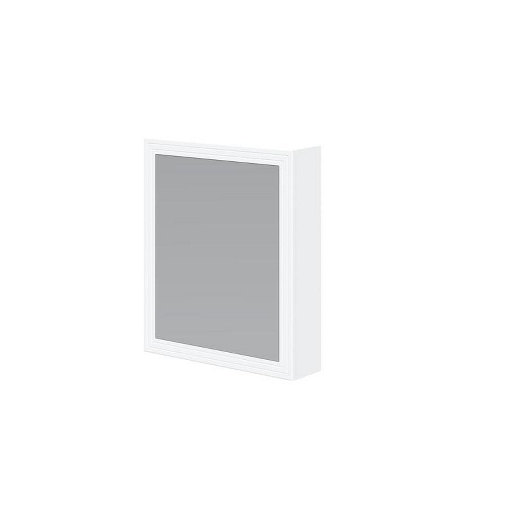 Dulap baie TORETO, alb mat, PAL laminat, cu oglinda, 60x15x70 cm