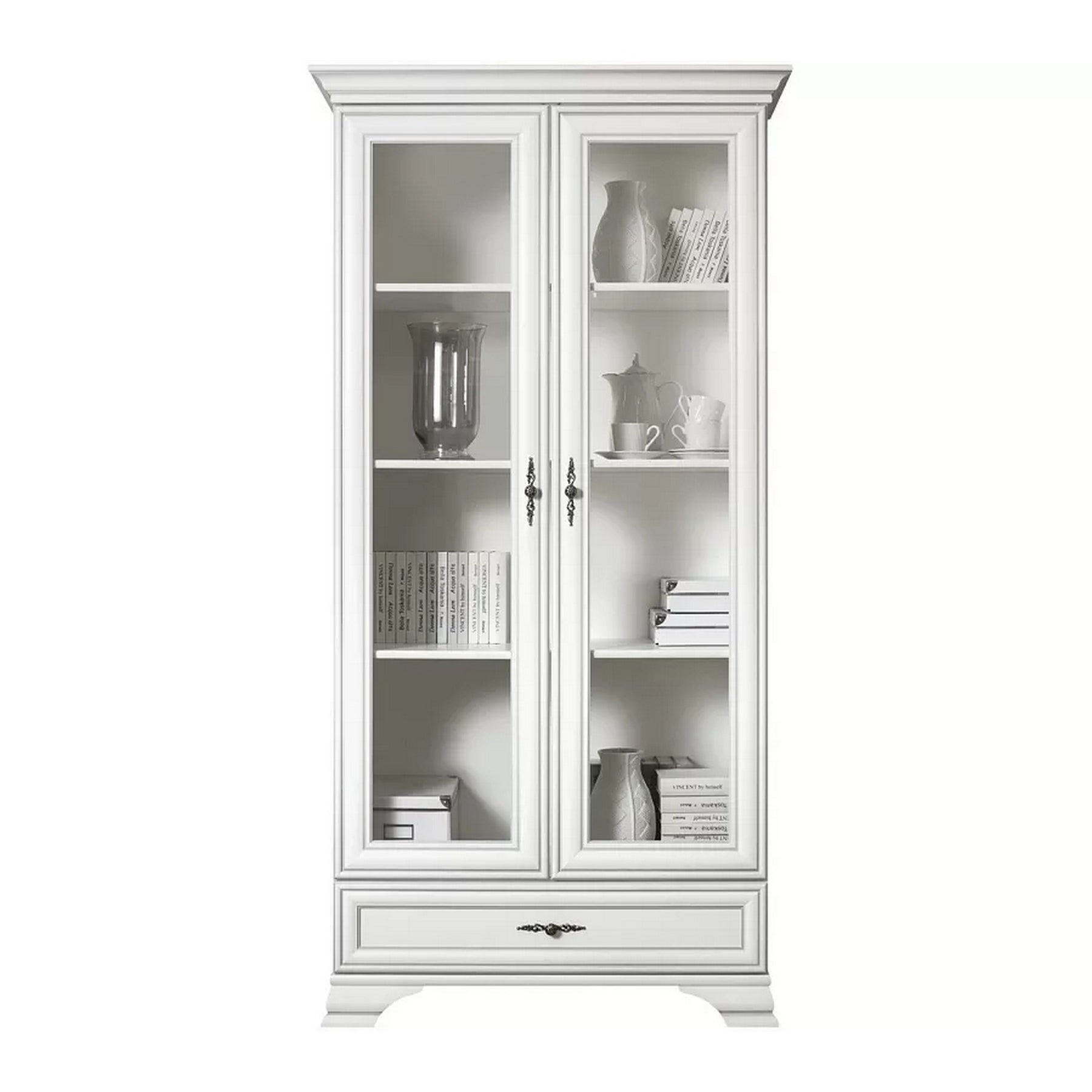 Set living IDENTO B 5, format din 2 vitrine, masuta cafea si comoda TV
