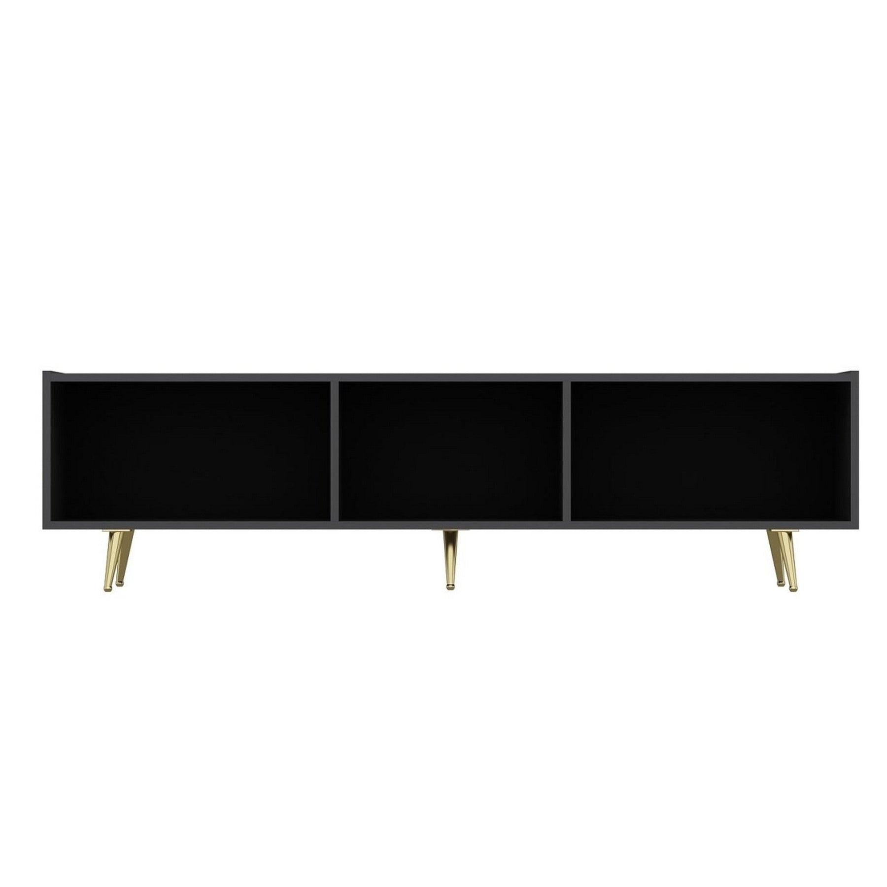 Comoda TV JOSE, gri/auriu, PAL melaminat, 180x42x50 cm